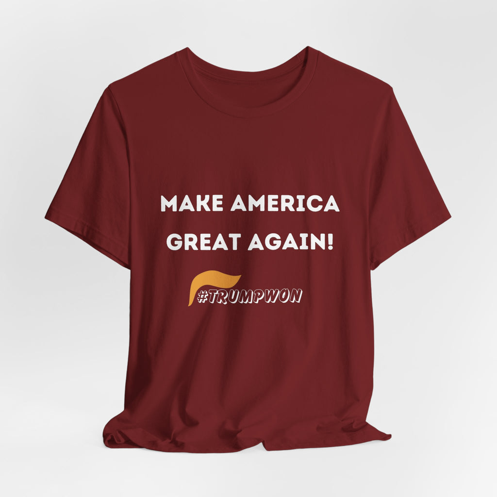 Make America Great Again #TrumpWon Mens Womans Jersey Short Sleeve Tee, Election Tee, Political Shirt, Patriotic Apparel, American Flag Clothing