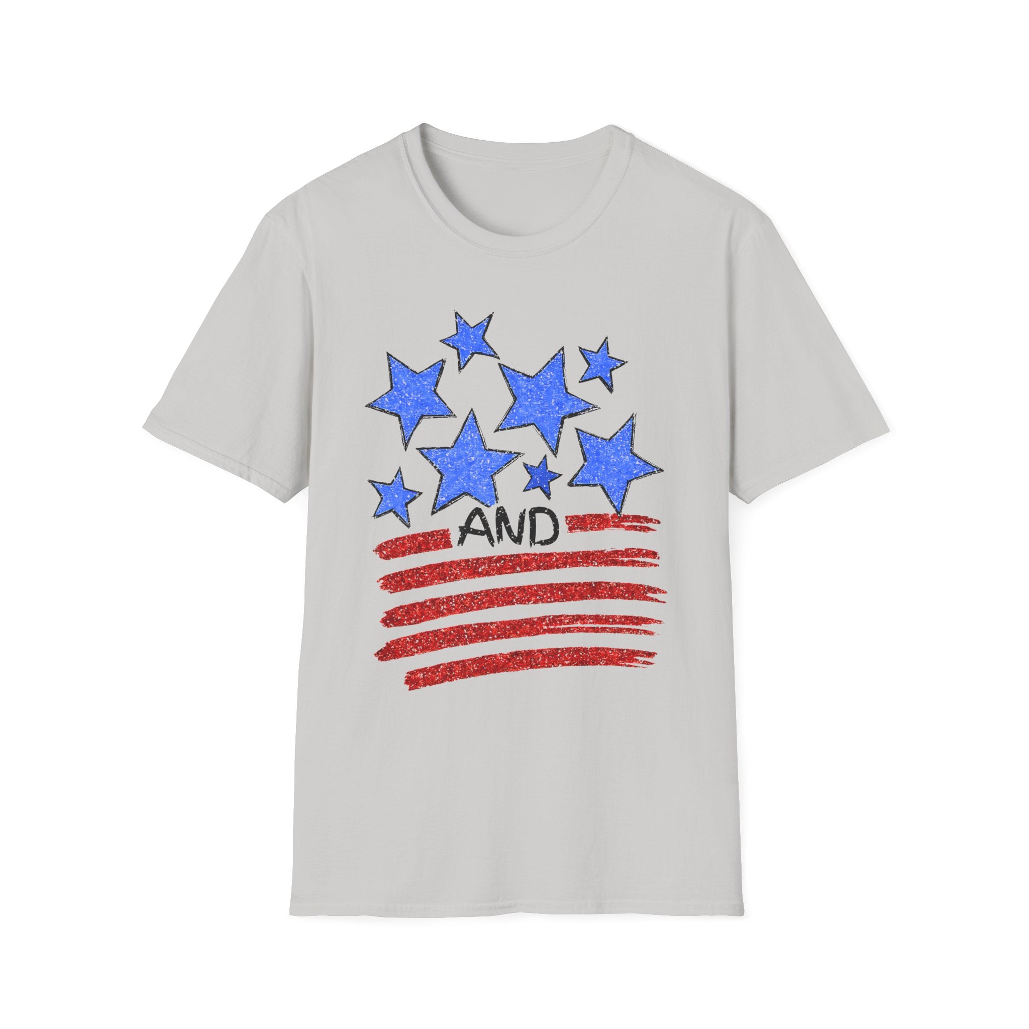 American Flag T-Shirt - Blue Stars & Stripes Patriotic Tee