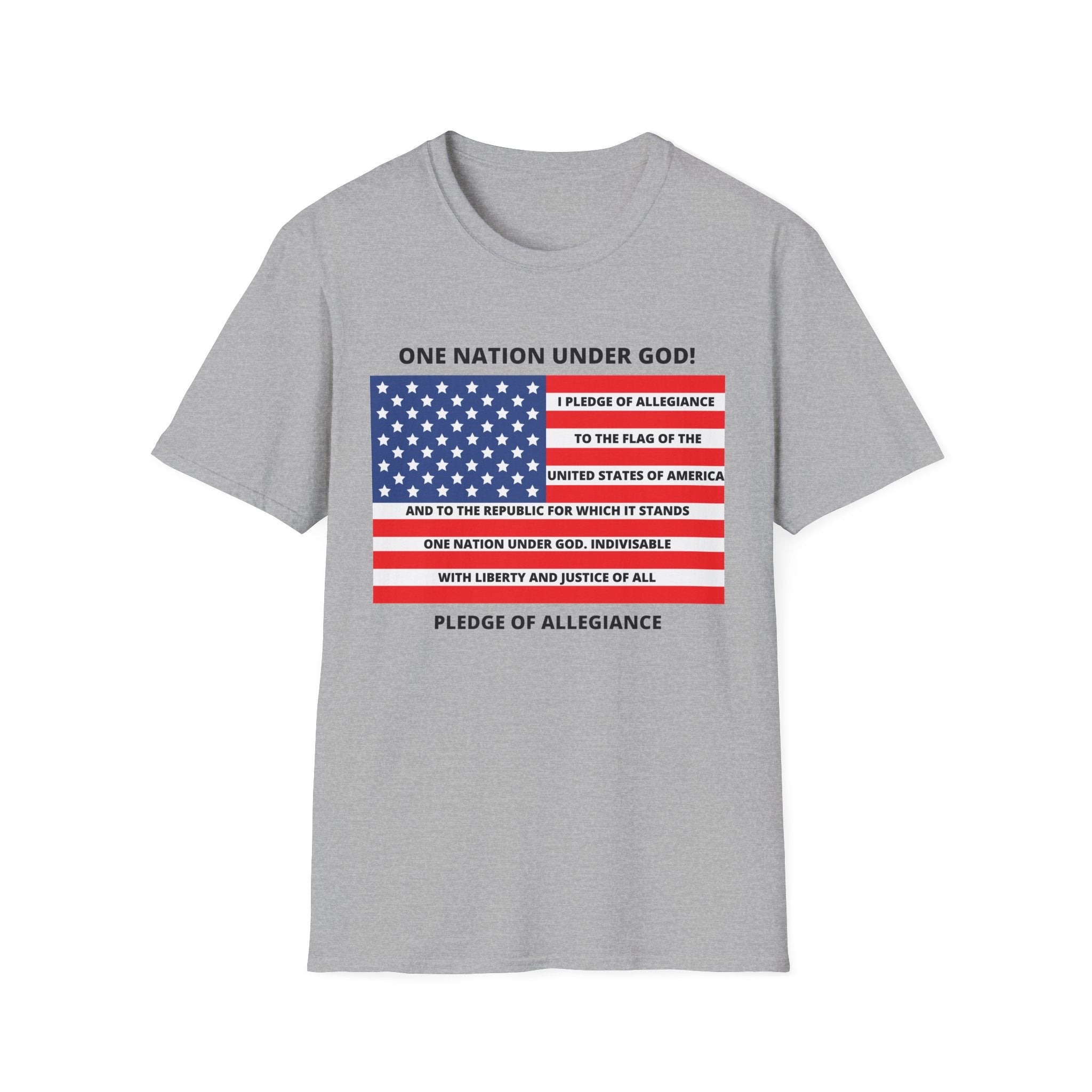 Patriotic T-Shirt, One Nation Under God Tee, Pledge of Allegiance Shirt, American Flag Shirt, July 4th Celebration Apparel