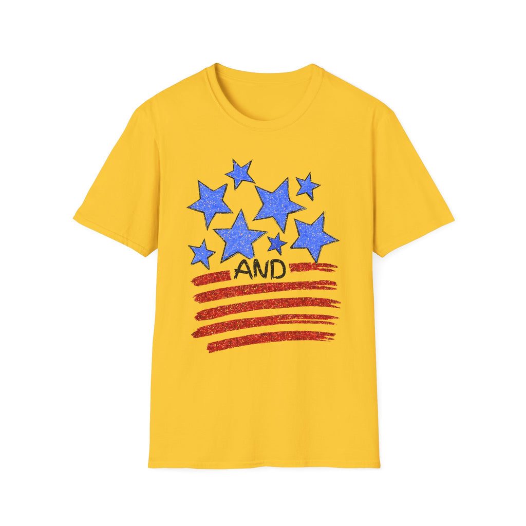American Flag T-Shirt - Blue Stars & Stripes Patriotic Tee