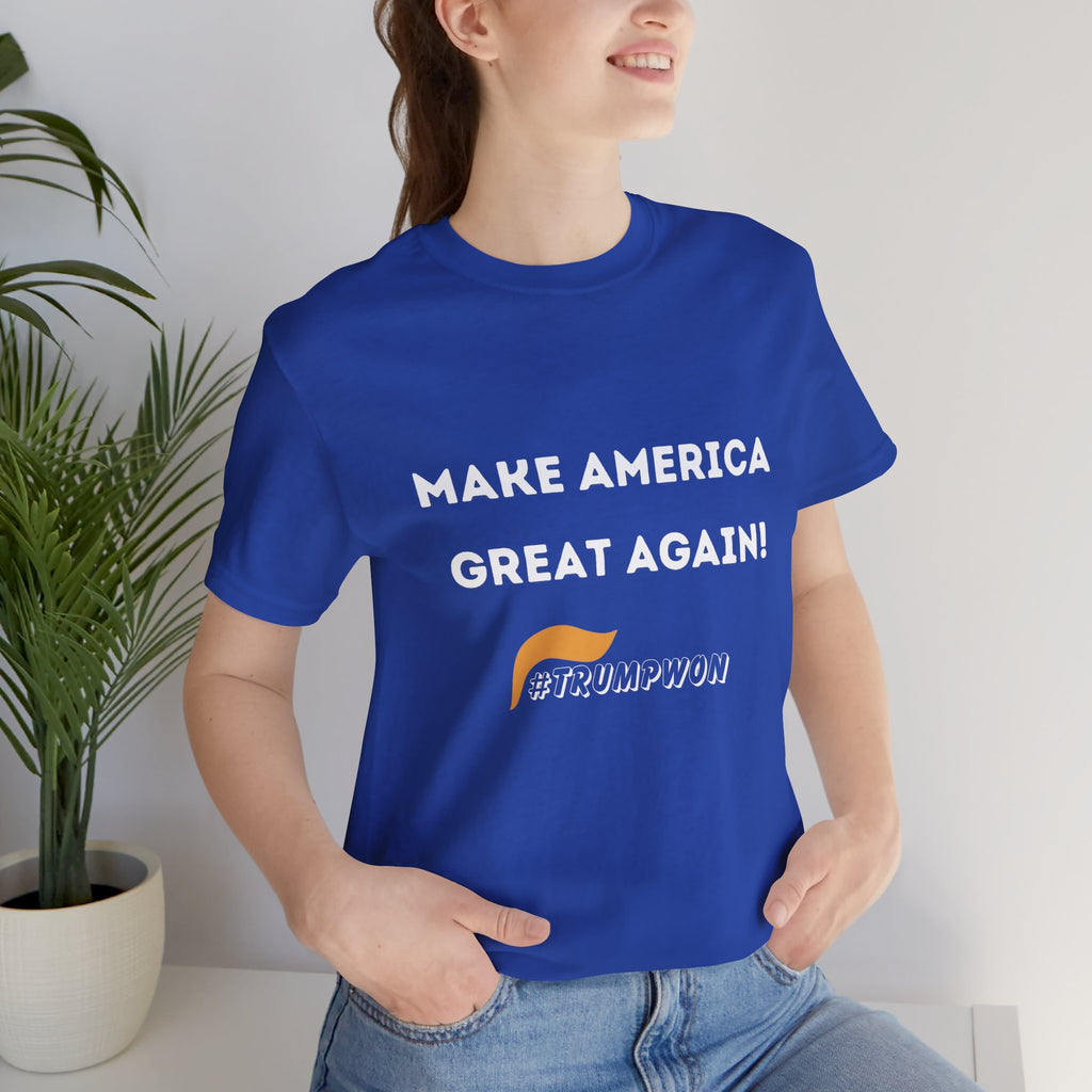 Make America Great Again #TrumpWon Mens Womans Jersey Short Sleeve Tee, Election Tee, Political Shirt, Patriotic Apparel, American Flag Clothing