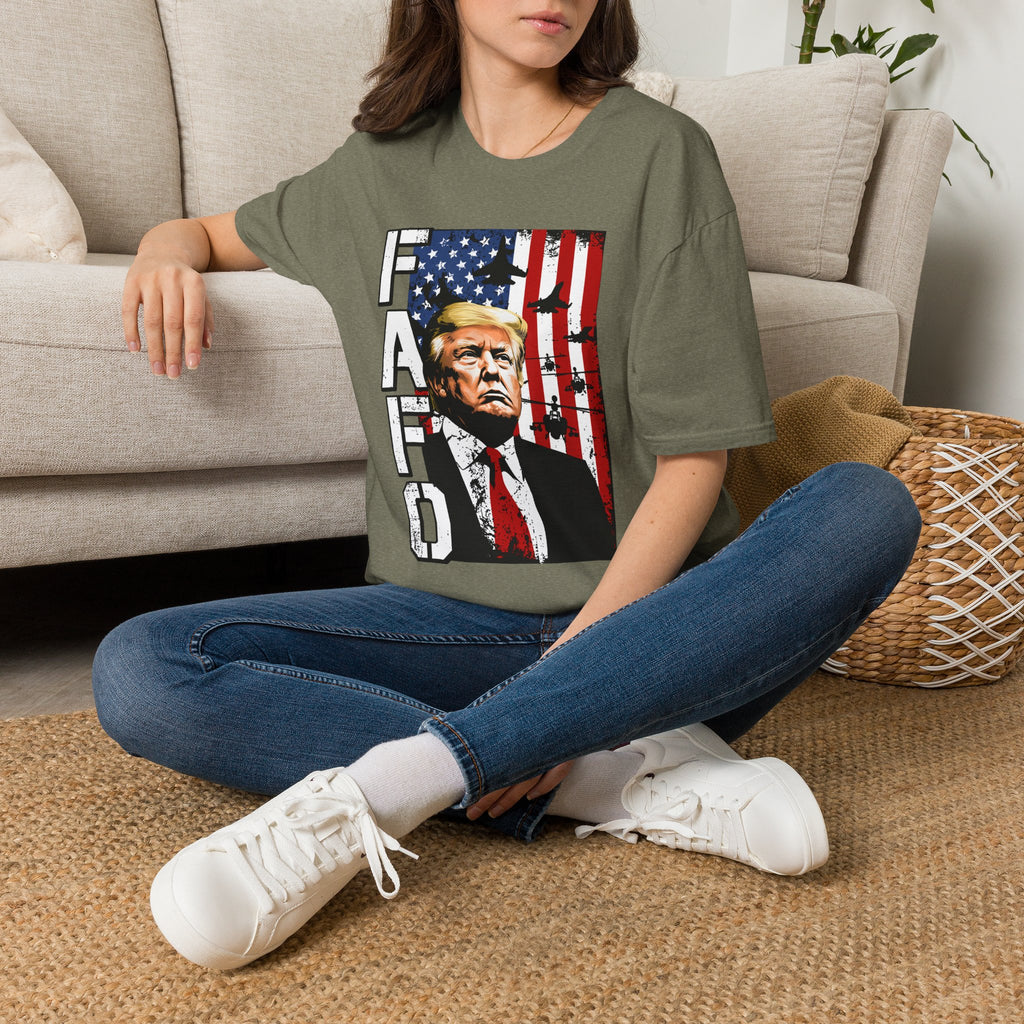 Trump Flag FAFO Graphic T-Shirt — MAGA Patriotic Portrait Tee