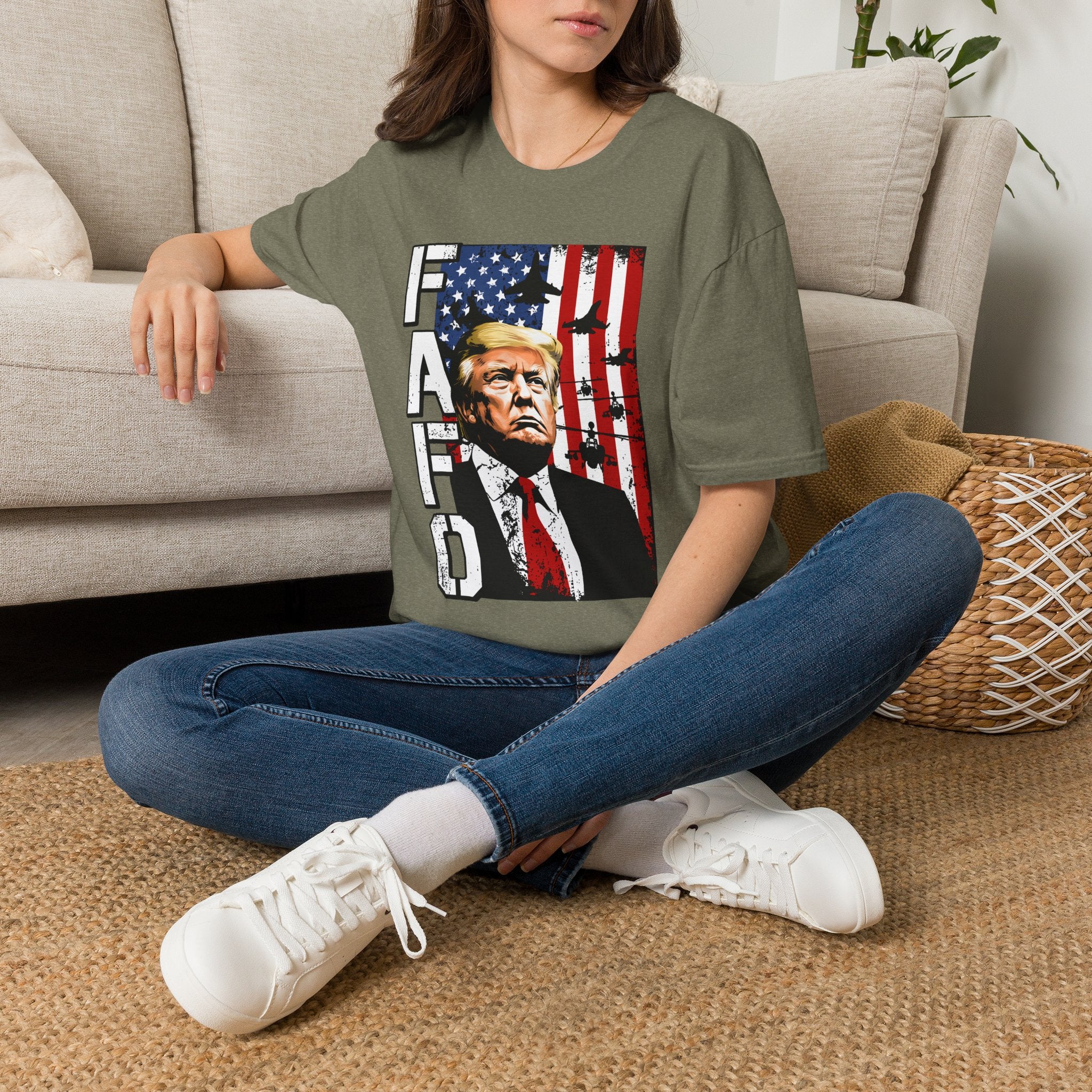 Trump Flag FAFO Graphic T-Shirt — MAGA Patriotic Portrait Tee
