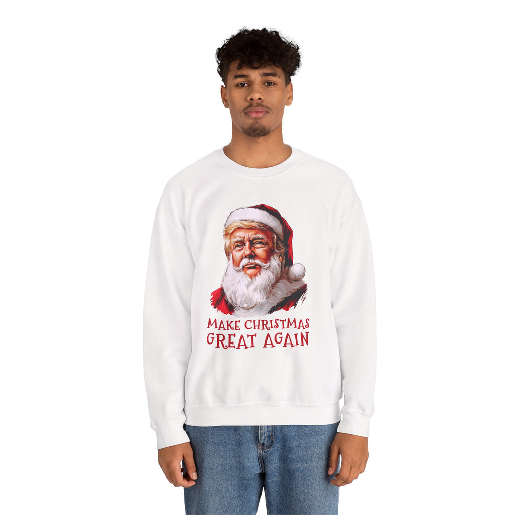 Trump Santa Face Illustration Make Christmas Great Again Sweatshirt