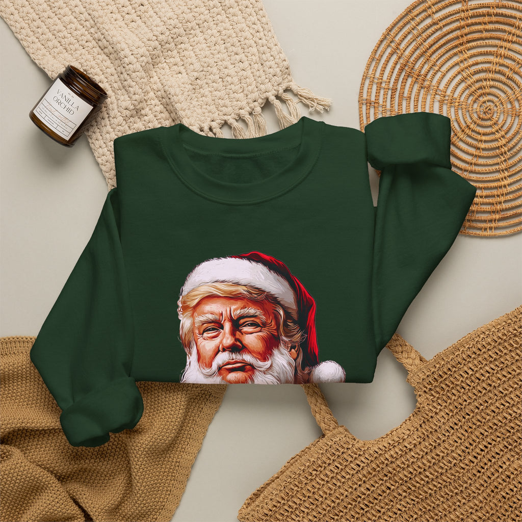 Trump Santa Face Illustration Make Christmas Great Again Sweatshirt