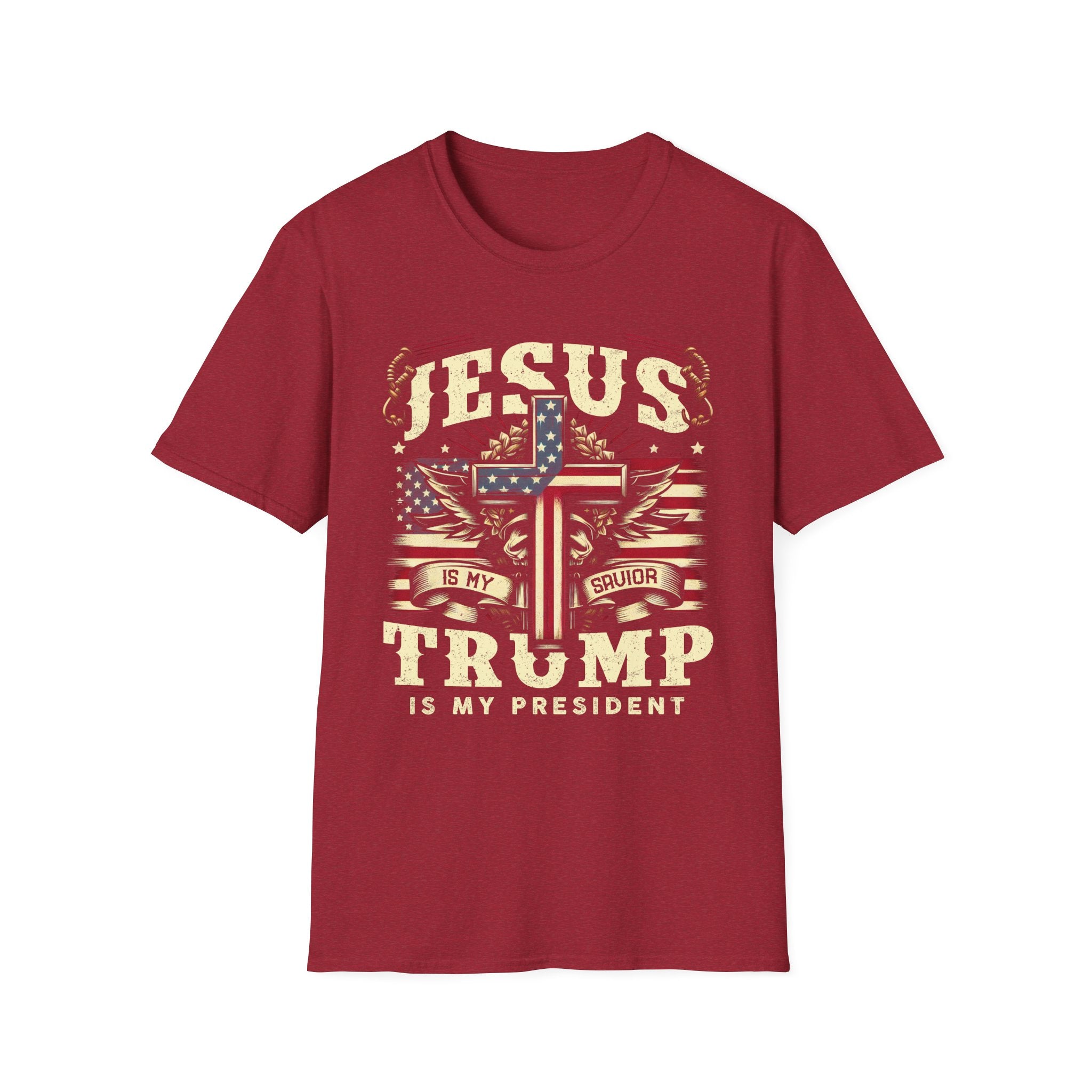 Jesus Is My Savior Christian T-Shirt — Patriotic Cross & Flag Design