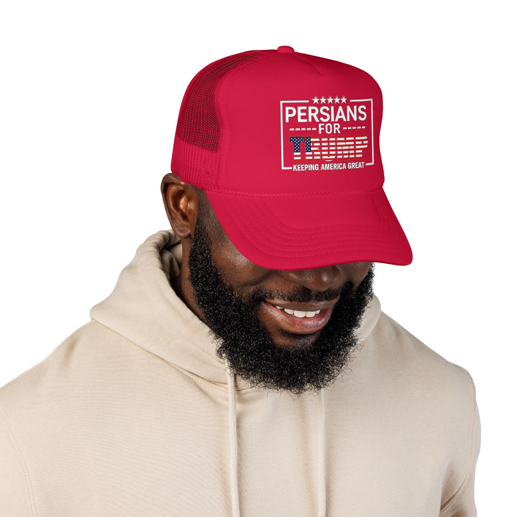 Trucker Hat — Persians for Trump "Keeping America Great" Mesh Cap #Iran #Persia #Trump