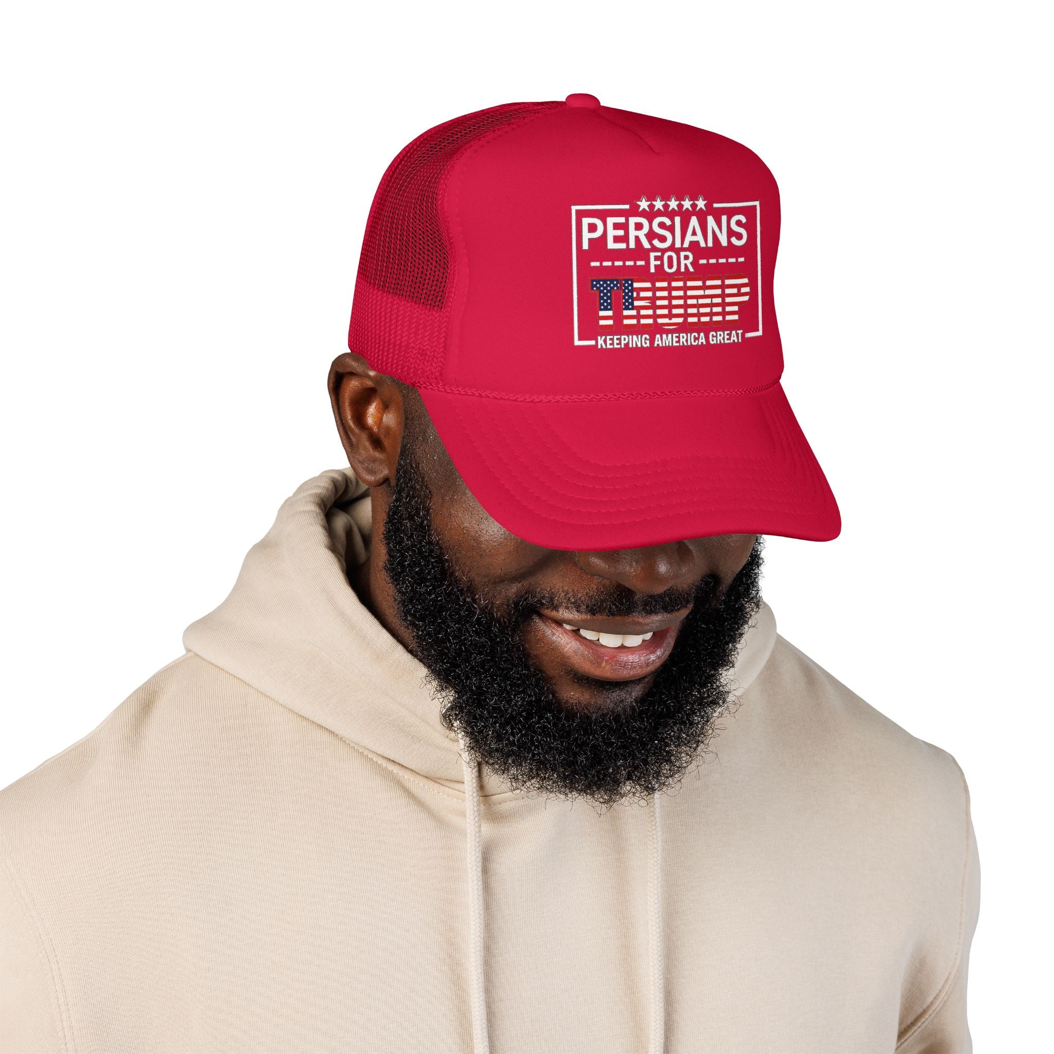 Trucker Hat — Persians for Trump "Keeping America Great" Mesh Cap #Iran #Persia #Trump