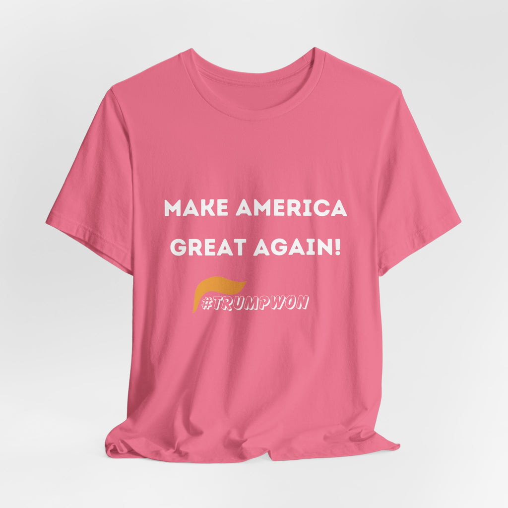 Make America Great Again #TrumpWon Mens Womans Jersey Short Sleeve Tee, Election Tee, Political Shirt, Patriotic Apparel, American Flag Clothing