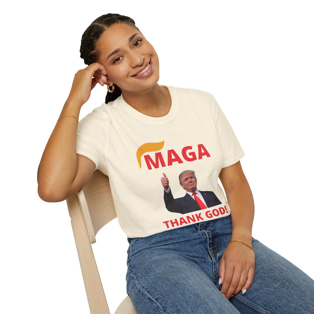 MAGA Thumbs-Up T-Shirt — "THANK GOD!" Political Statement Tee