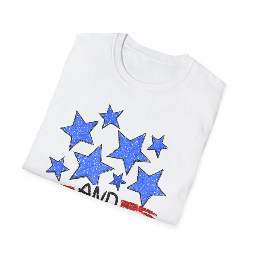 American Flag T-Shirt - Blue Stars & Stripes Patriotic Tee