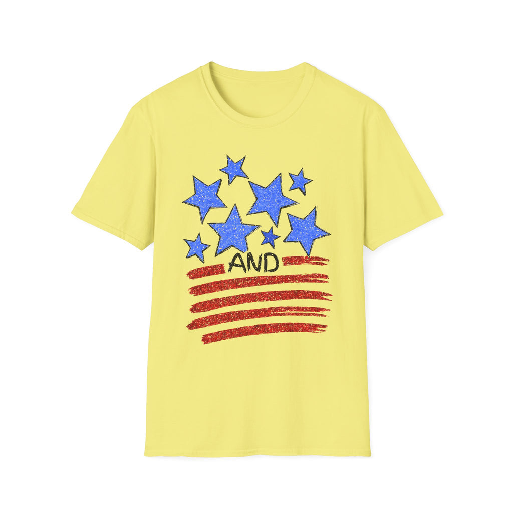 American Flag T-Shirt - Blue Stars & Stripes Patriotic Tee