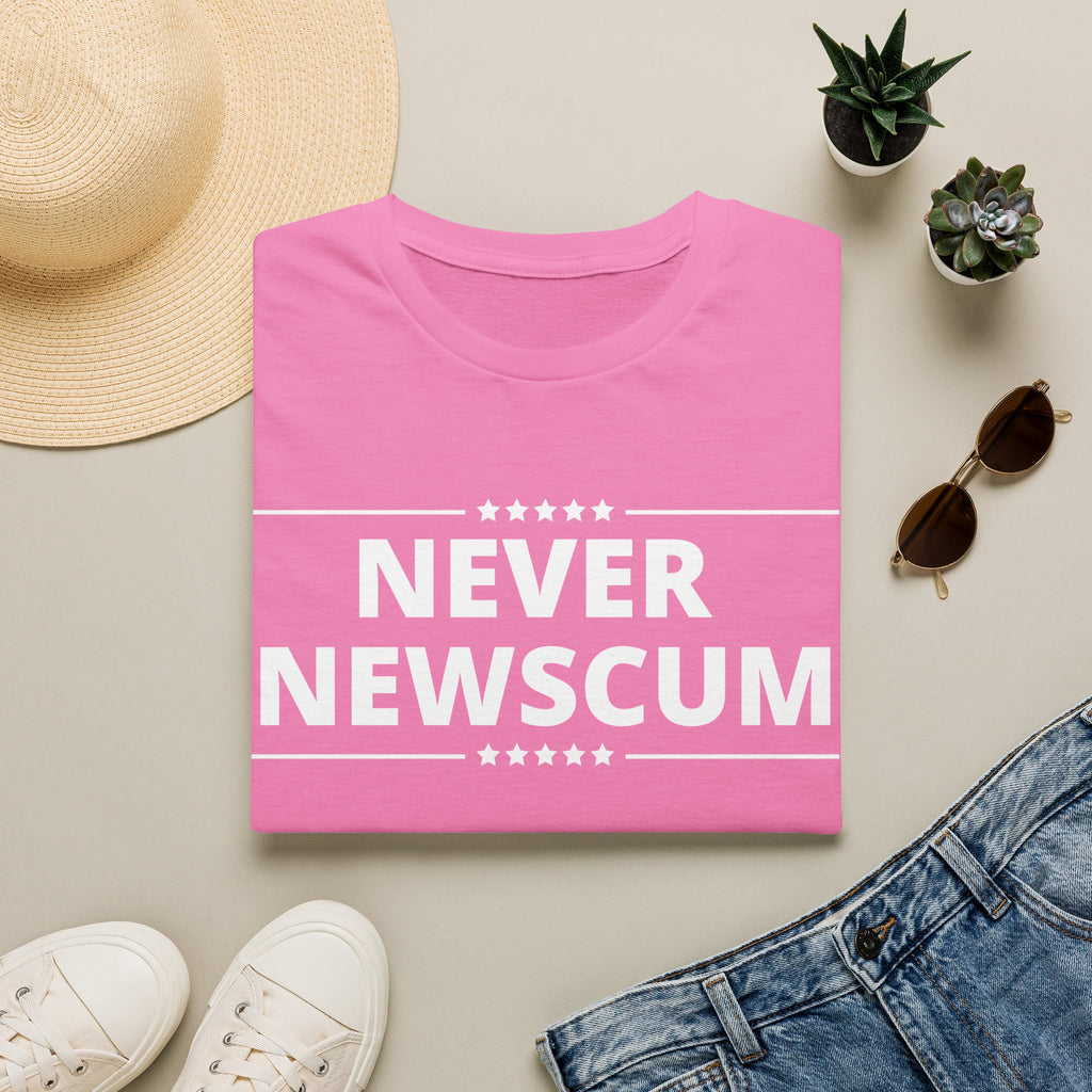 Never NewScum Mens Womans Softstyle T-Shirt, Funny Graphic Tee, Statement Shirt, Casual Wear, Gift for Friends, Political NeverNewScum.com