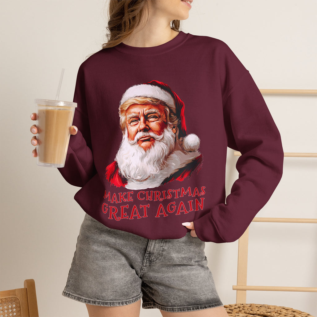 Trump Santa Face Illustration Make Christmas Great Again Sweatshirt