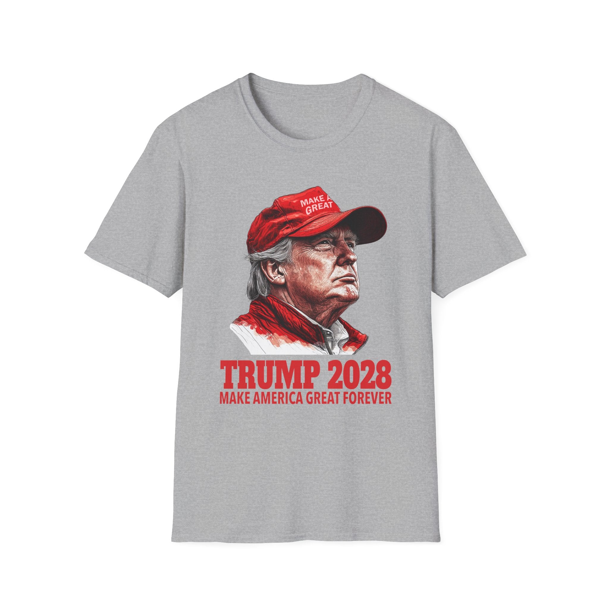 Trump 2028 Make America Great Forever Unisex Softstyle T-Shirt, Political Tee, Patriotic Apparel, Gift for Supporters, Election Merchandise