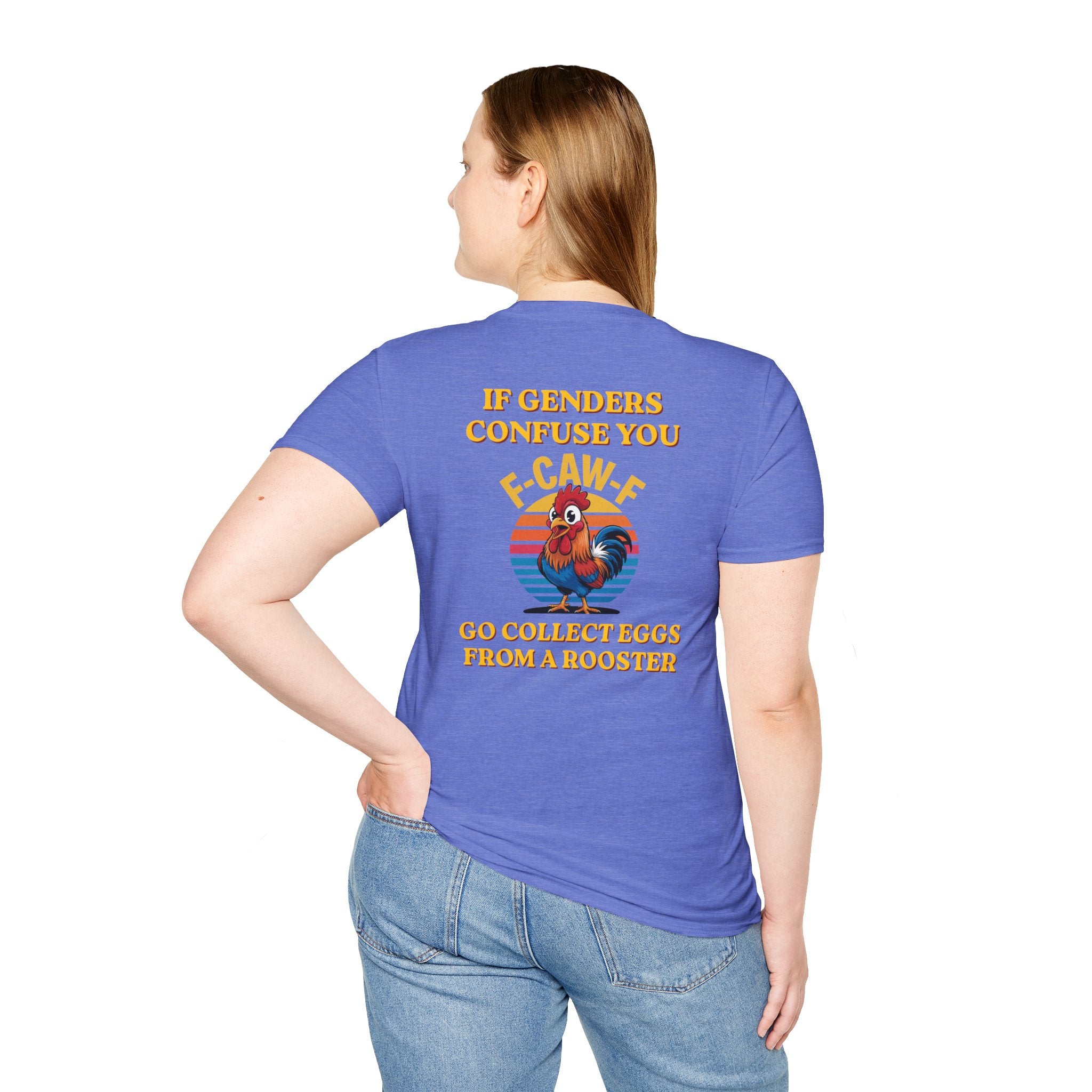If Genders Confuse You T-Shirt — Funny Rooster "F‑Caw‑F" Graphic Tee