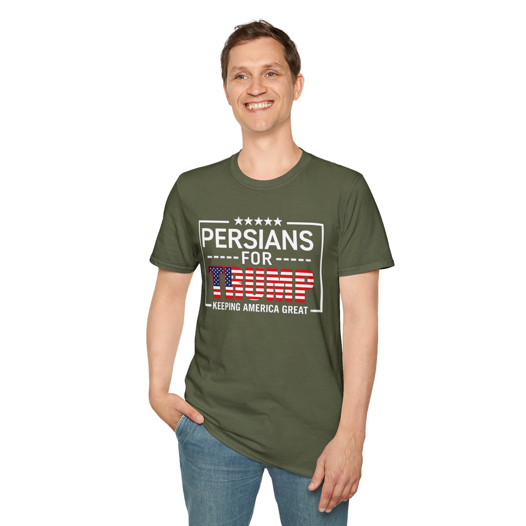 Persians for Trump T-Shirt — Patriotic American Flag Design #Iran #Persia #Trump