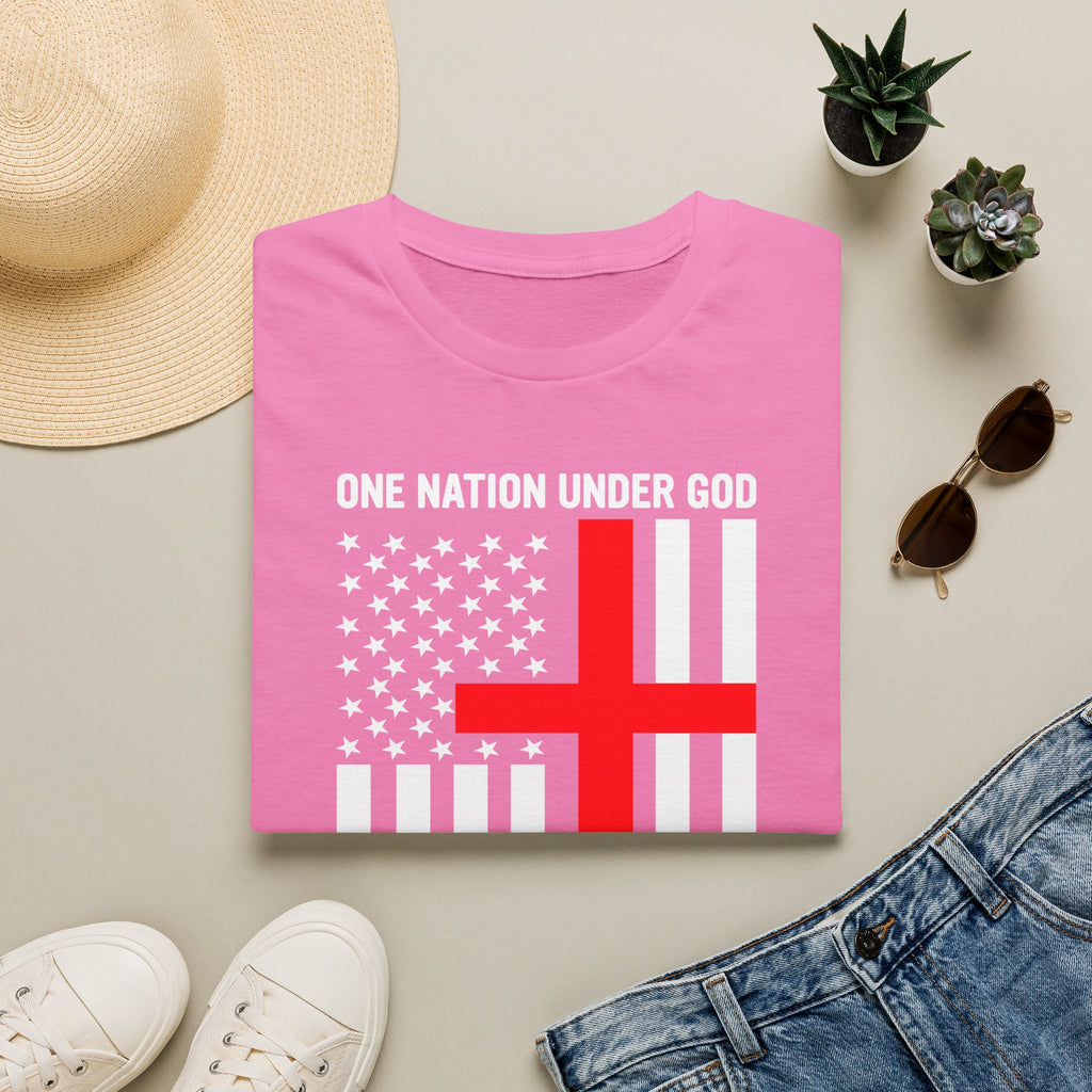 Christian Faith Mens Womans Softstyle T-Shirt | One Nation Under God | American Flag Tee | Religious Apparel | Inspirational Gift