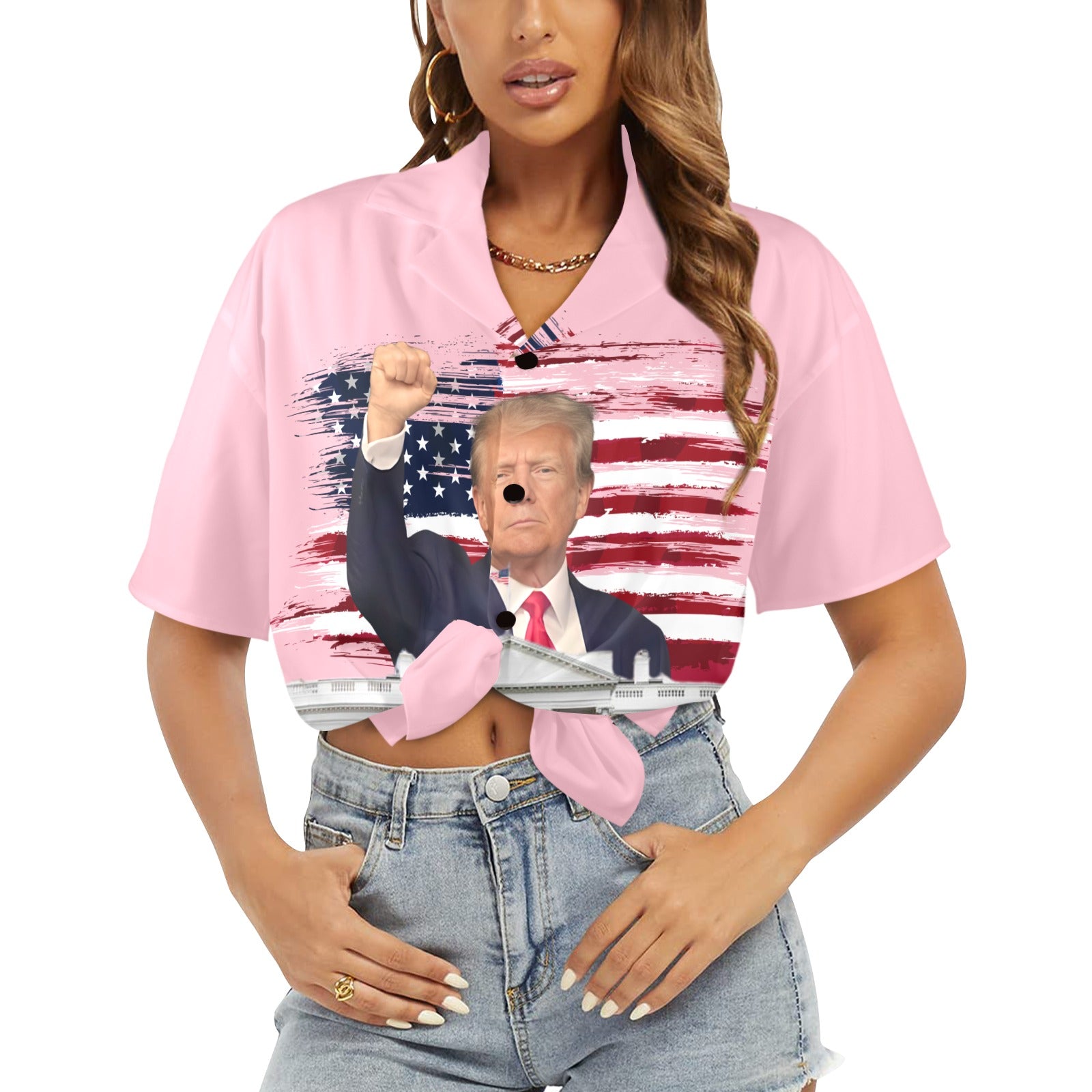 Keep America Great Trump 2028 Women's All Over Print Shirt （Made in USA，Ships to USA Only Free Shipping)