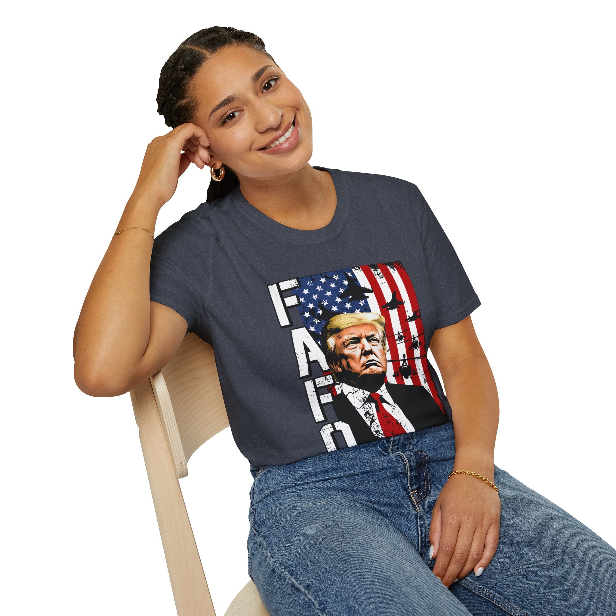 Trump Flag FAFO Graphic T-Shirt — MAGA Patriotic Portrait Tee