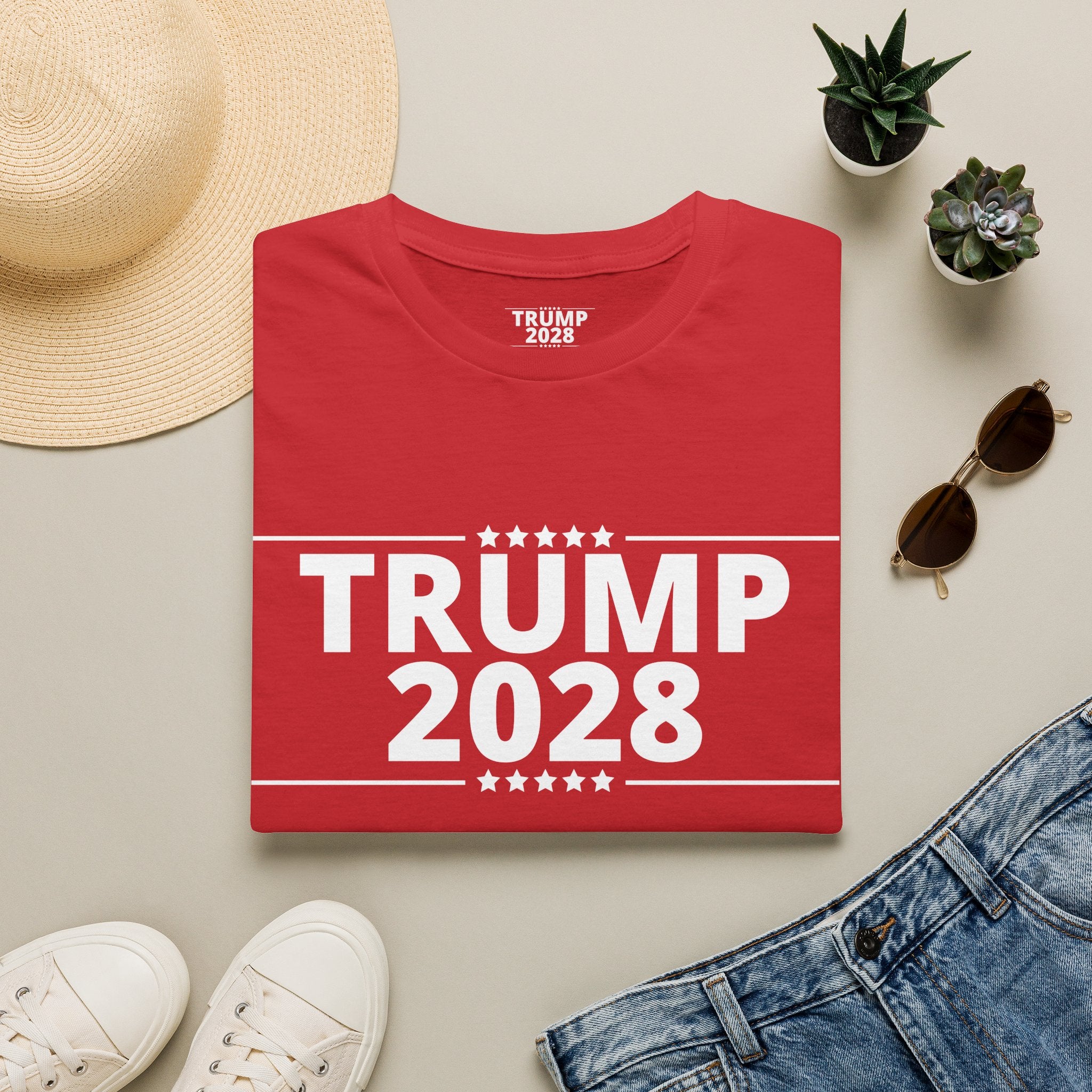 Trump 2028 Mens and Womans Softstyle T-Shirt | Political Apparel, Election 2028 Shirt, Campaign Tee, Gifts for Supporters, Rally Wear