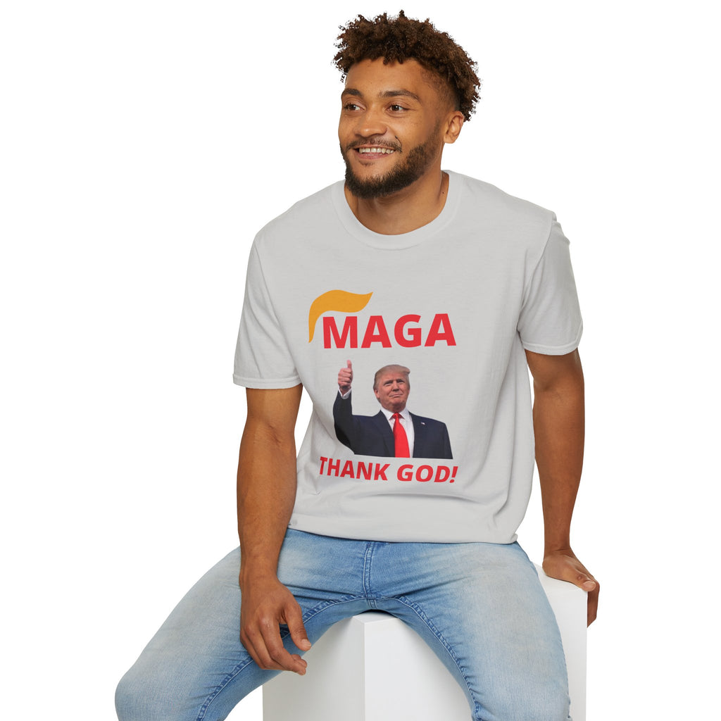 MAGA Thumbs-Up T-Shirt — "THANK GOD!" Political Statement Tee