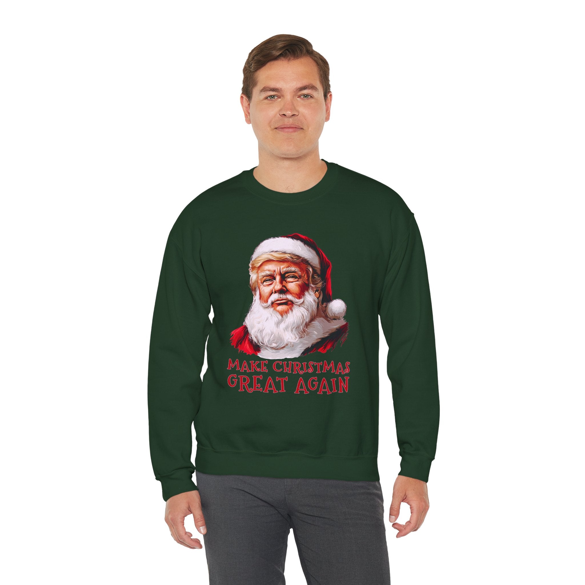 Trump Santa Face Illustration Make Christmas Great Again Sweatshirt