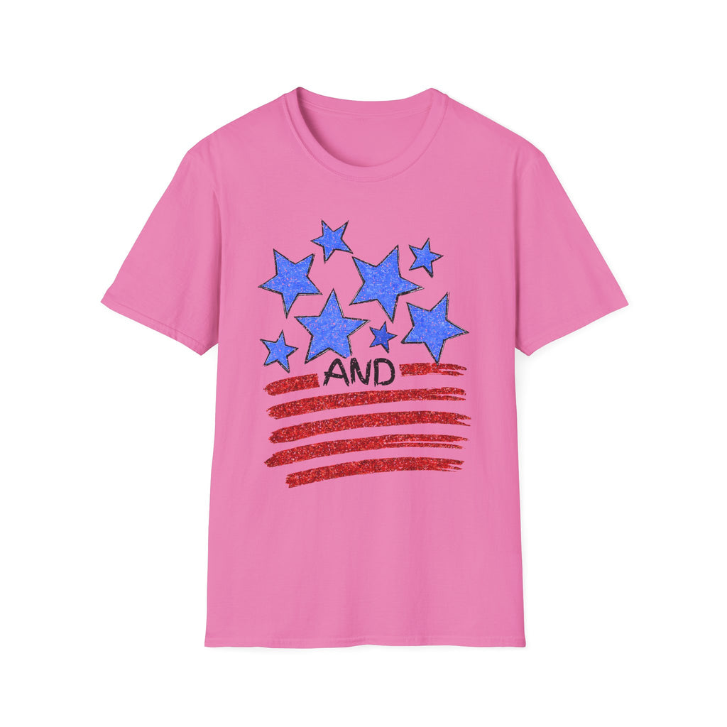 American Flag T-Shirt - Blue Stars & Stripes Patriotic Tee