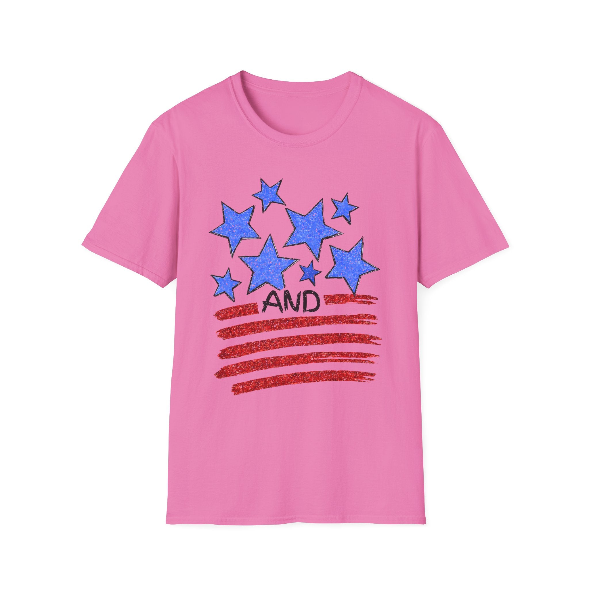 American Flag T-Shirt - Blue Stars & Stripes Patriotic Tee