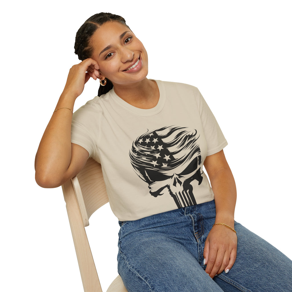 Punisher Patriotic Skull Graphic T-Shirt | Mens Womans  Softstyle Tee, Unique Gift, Casual Wear, Festival Apparel, Statement Shirt
