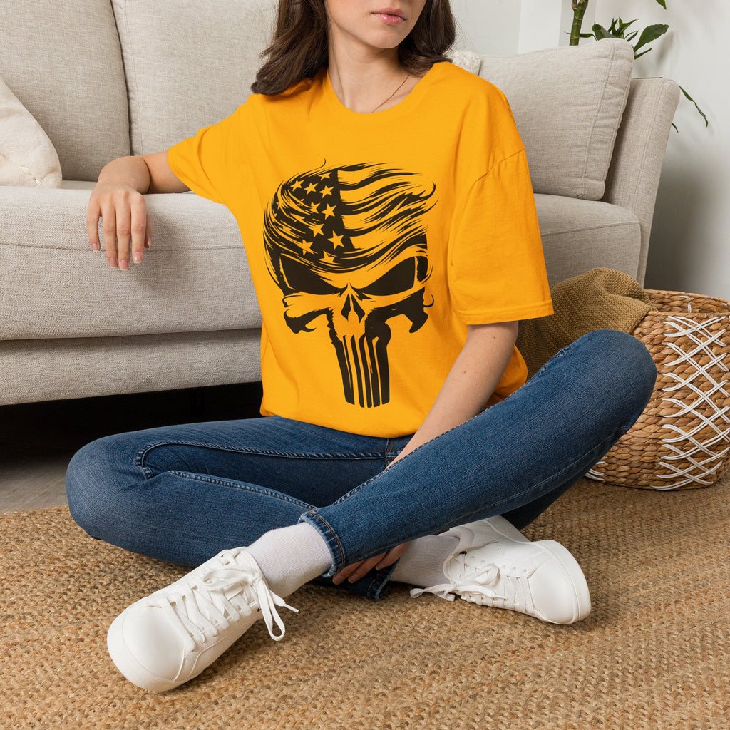 Punisher Patriotic Skull Graphic T-Shirt | Mens Womans  Softstyle Tee, Unique Gift, Casual Wear, Festival Apparel, Statement Shirt