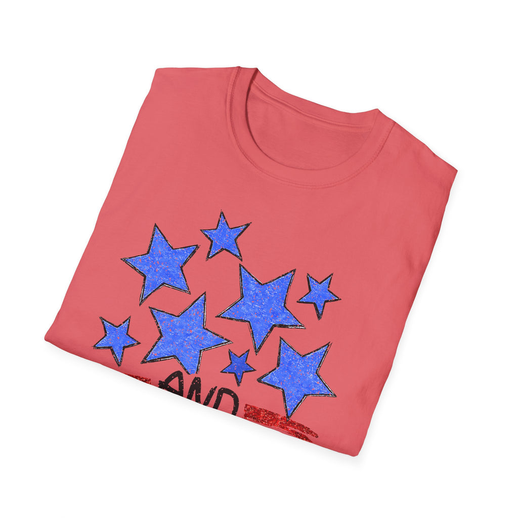 American Flag T-Shirt - Blue Stars & Stripes Patriotic Tee