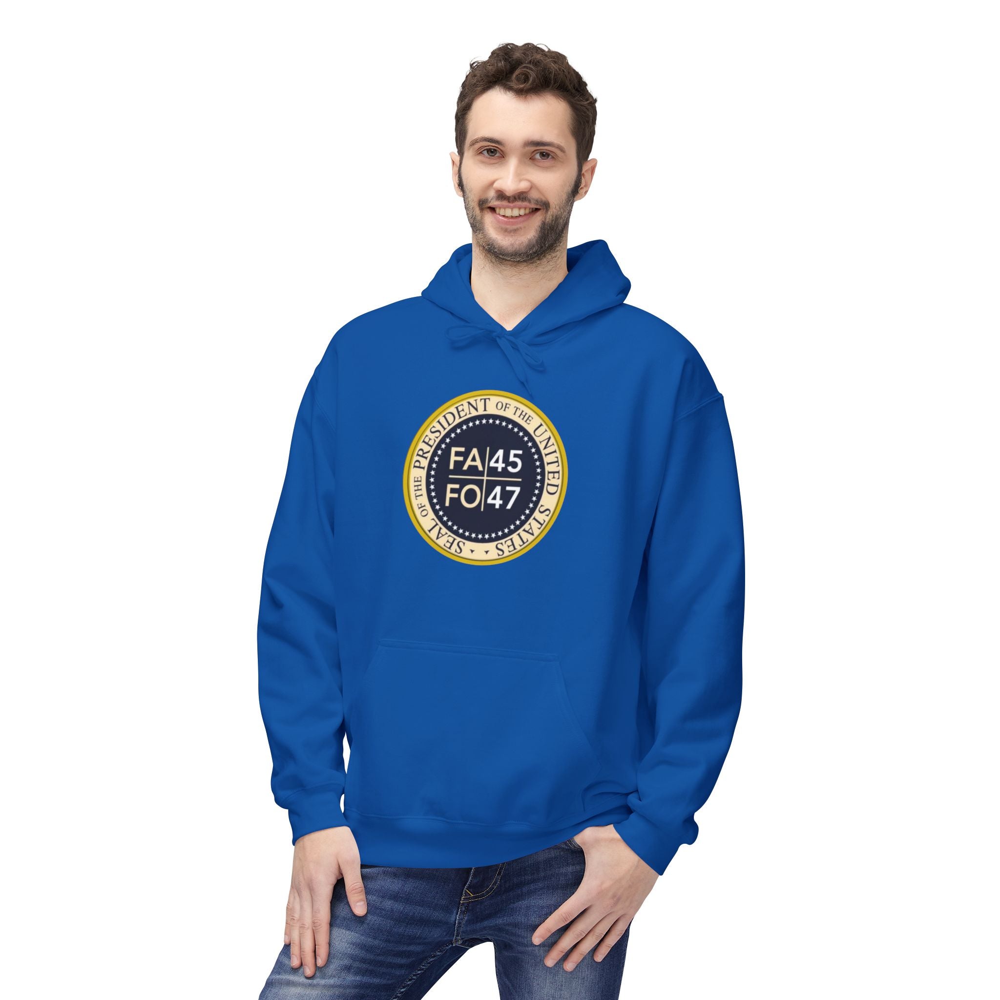FA45 FO47 Trump Seal Hoodie | Political Satire Presidential Seal