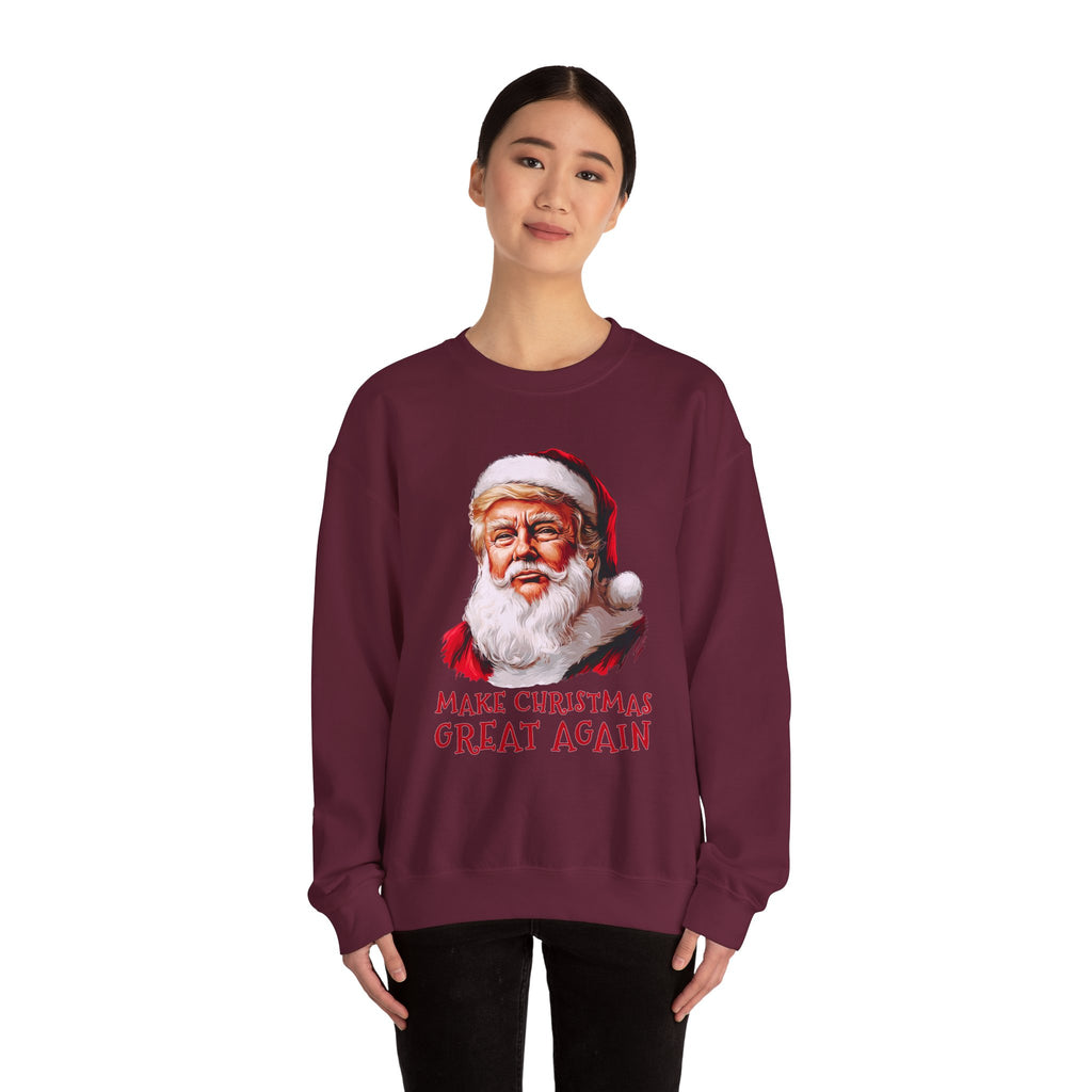 Trump Santa Face Illustration Make Christmas Great Again Sweatshirt