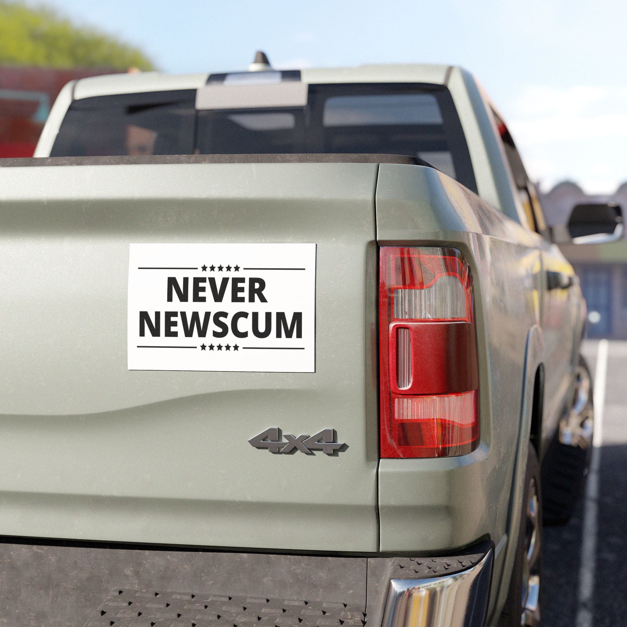 Bold Car Magnet - 'Never Newscum' Statement Magnet, Car Décor, Gift for Activists, Vehicle Accessories, Home Décor