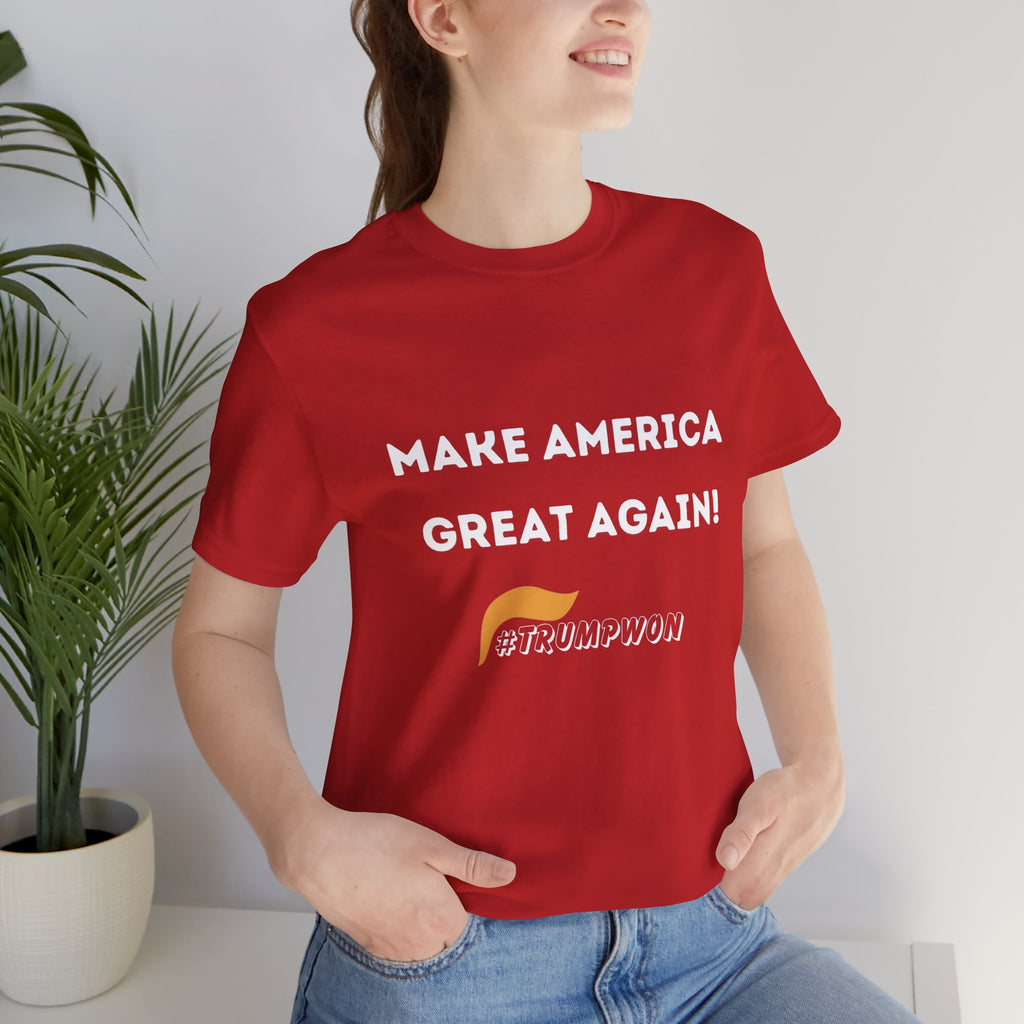 Make America Great Again #TrumpWon Mens Womans Jersey Short Sleeve Tee, Election Tee, Political Shirt, Patriotic Apparel, American Flag Clothing