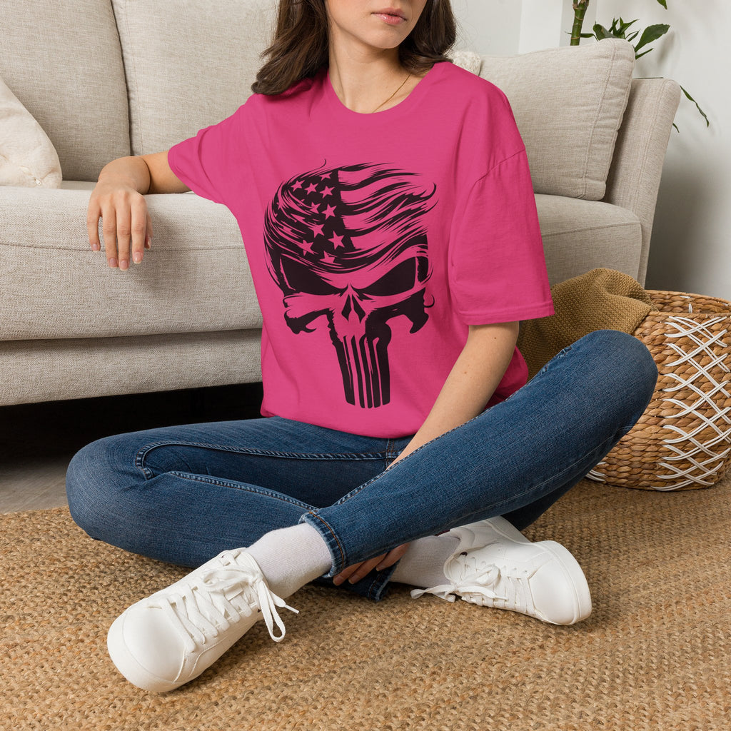 Punisher Patriotic Skull Graphic T-Shirt | Mens Womans  Softstyle Tee, Unique Gift, Casual Wear, Festival Apparel, Statement Shirt