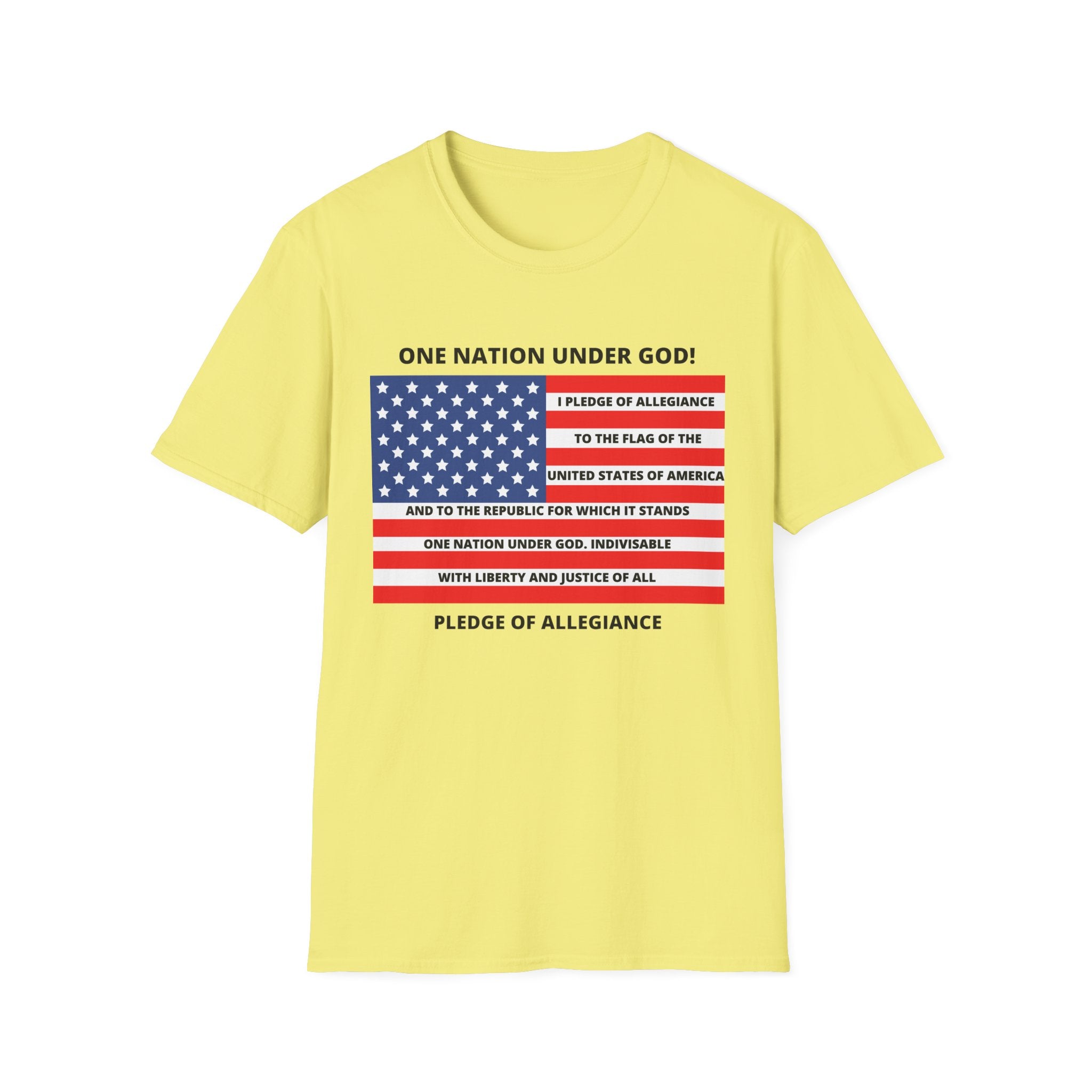 Patriotic T-Shirt, One Nation Under God Tee, Pledge of Allegiance Shirt, American Flag Shirt, July 4th Celebration Apparel