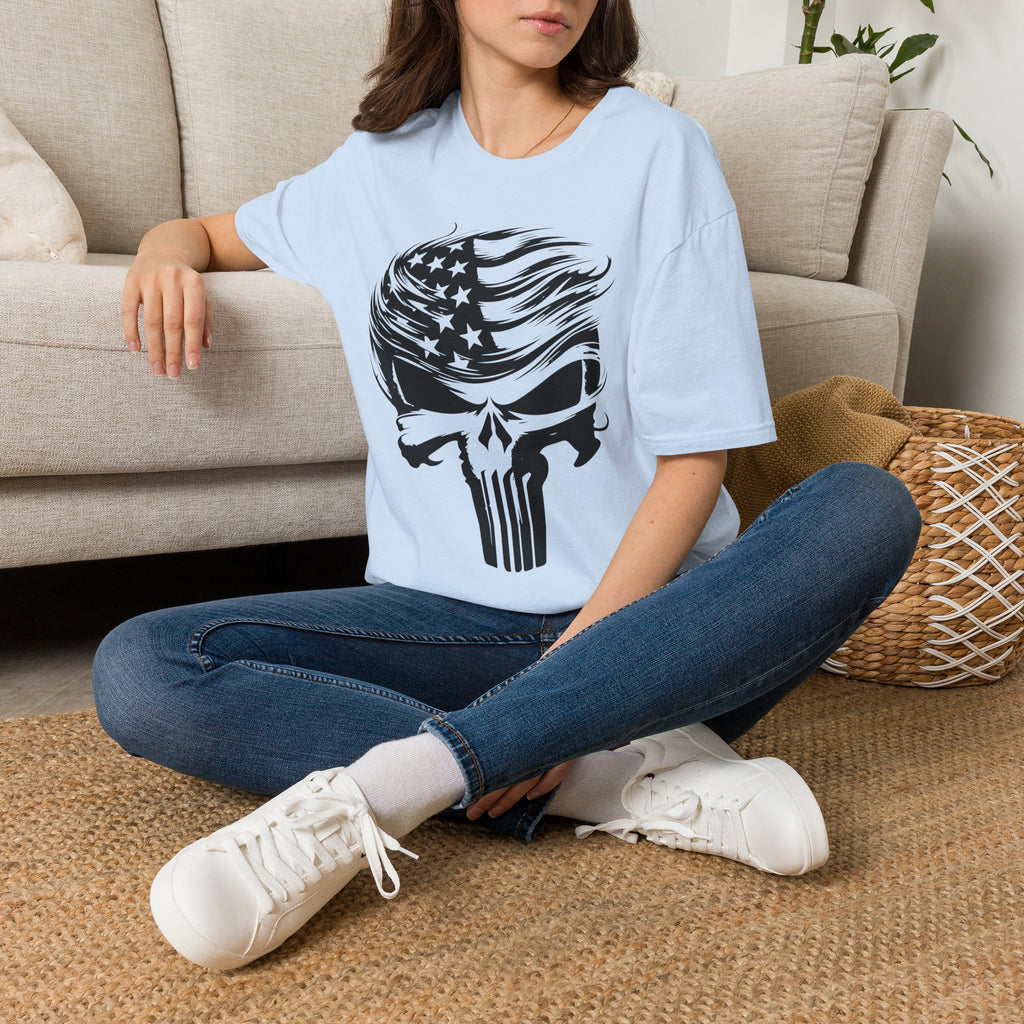 Punisher Patriotic Skull Graphic T-Shirt | Mens Womans  Softstyle Tee, Unique Gift, Casual Wear, Festival Apparel, Statement Shirt