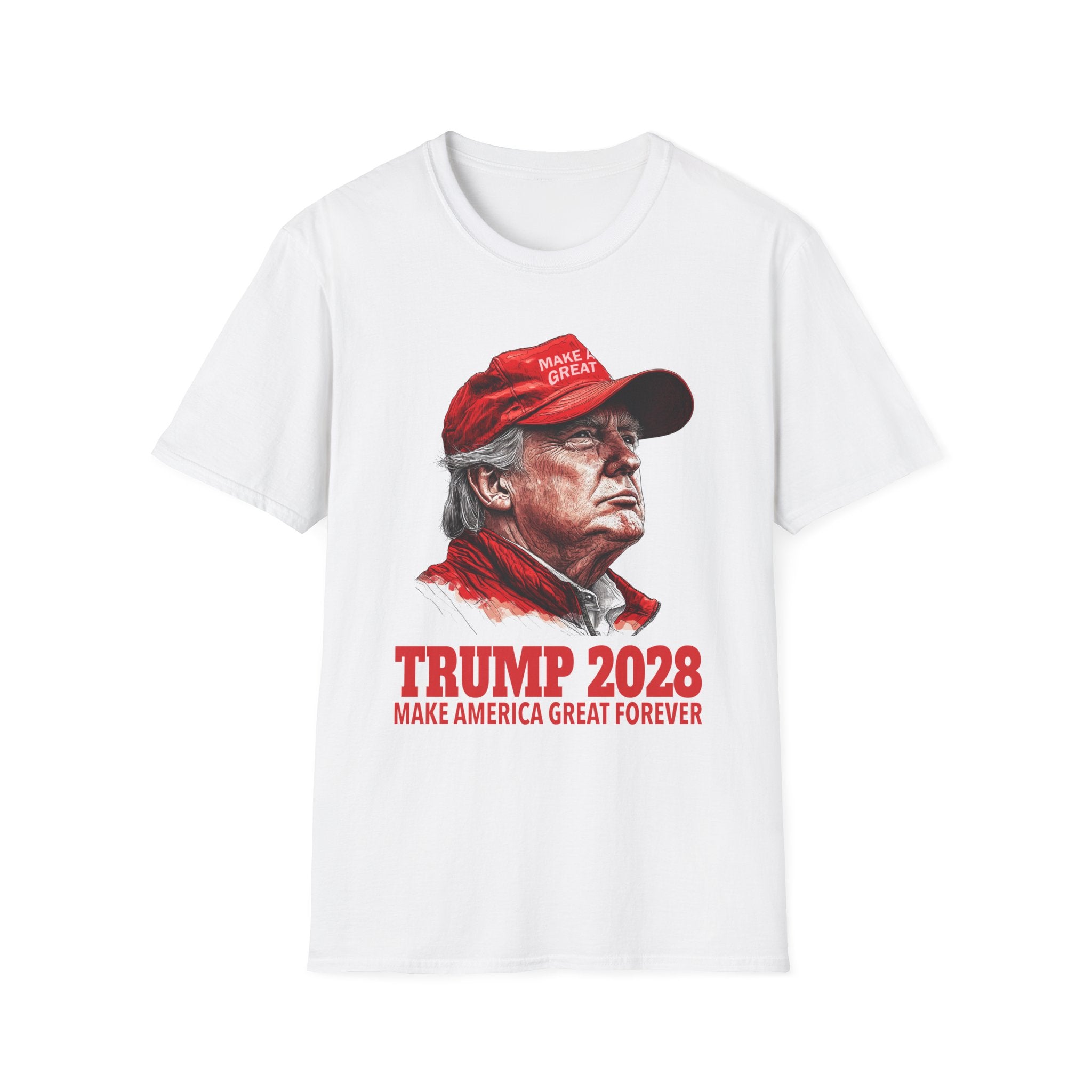 Trump 2028 Make America Great Forever Unisex Softstyle T-Shirt, Political Tee, Patriotic Apparel, Gift for Supporters, Election Merchandise
