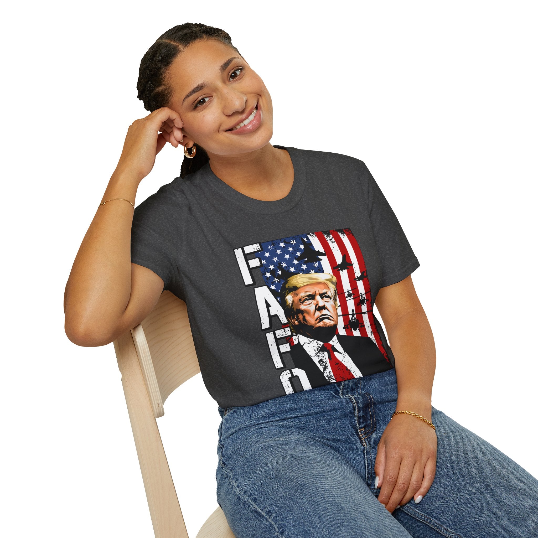 Trump Flag FAFO Graphic T-Shirt — MAGA Patriotic Portrait Tee