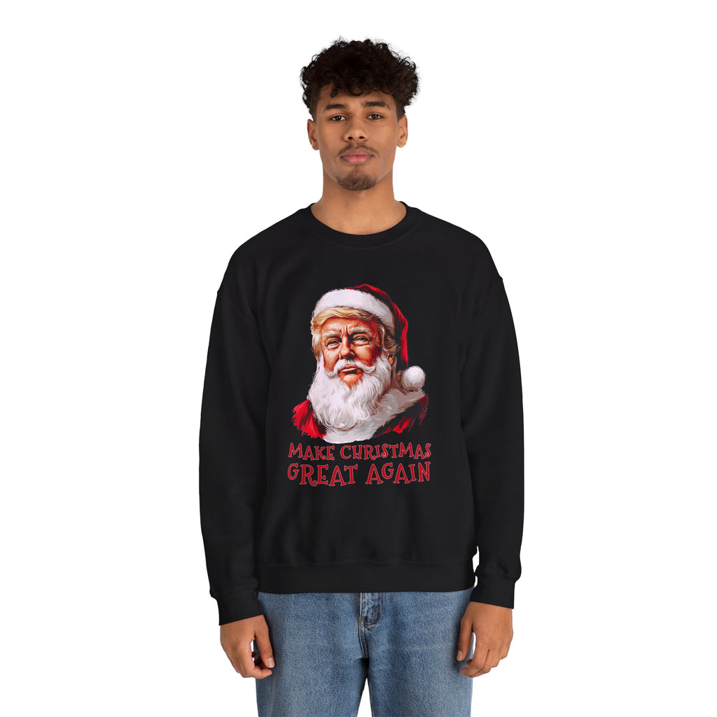 Trump Santa Face Illustration Make Christmas Great Again Sweatshirt