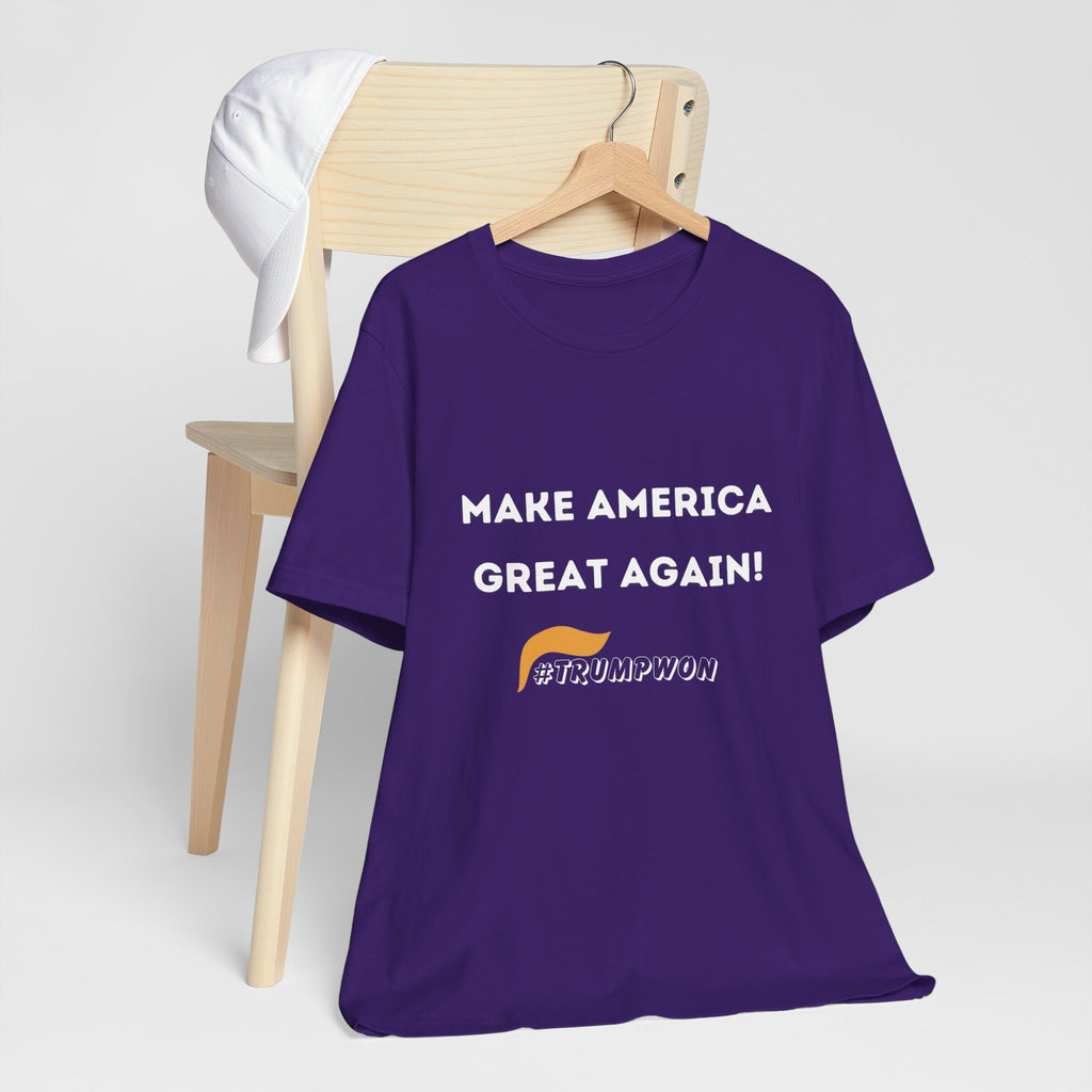 Make America Great Again #TrumpWon Mens Womans Jersey Short Sleeve Tee, Election Tee, Political Shirt, Patriotic Apparel, American Flag Clothing