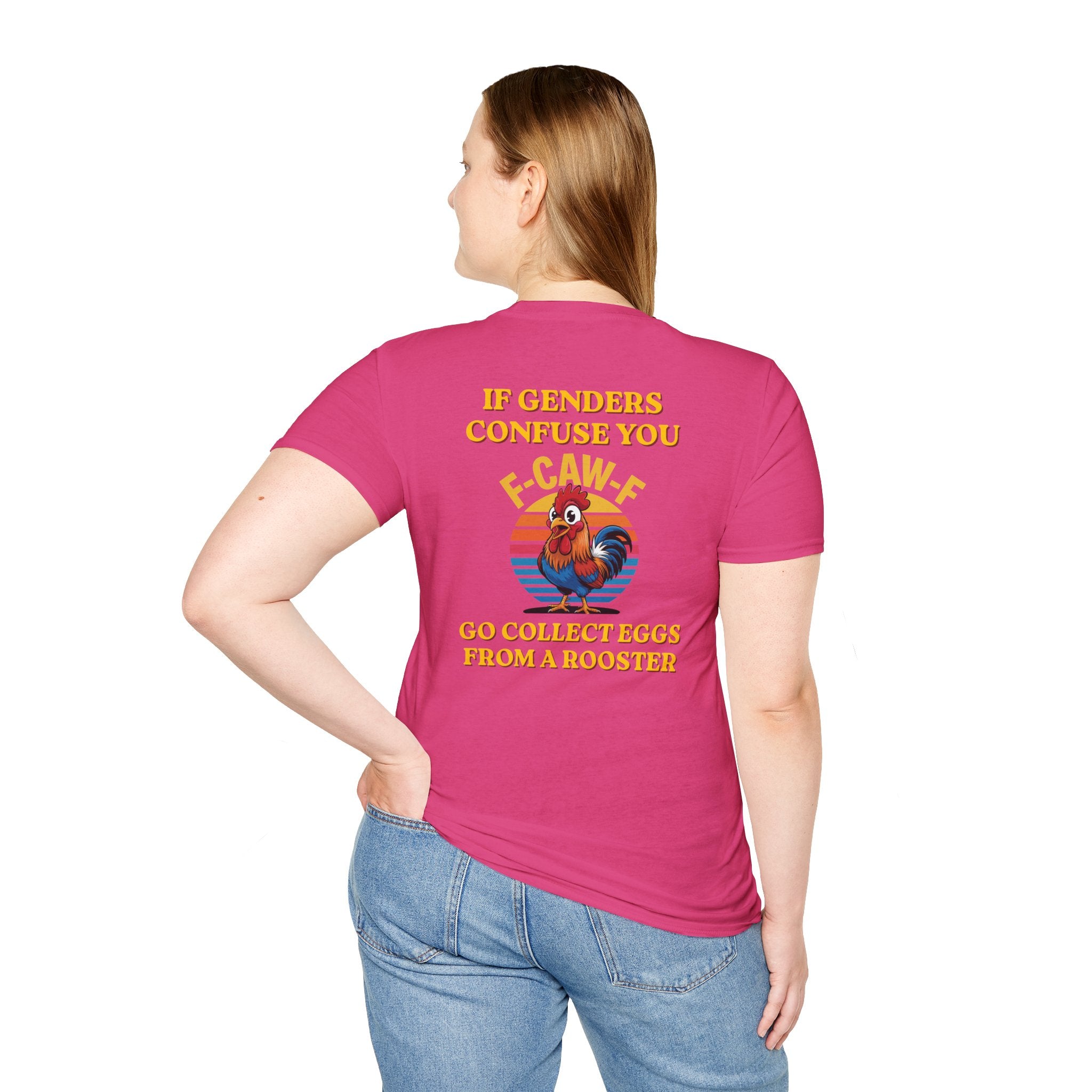 If Genders Confuse You T-Shirt — Funny Rooster "F‑Caw‑F" Graphic Tee
