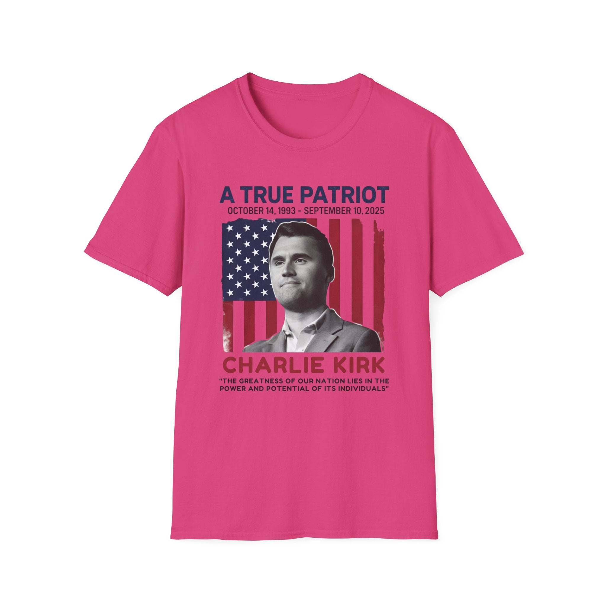Patriotic Softstyle T-Shirt, Unisex Tee, American Flag Shirt, 4th of July Celebration, Memorial Day Outfit, Gift for Patriots