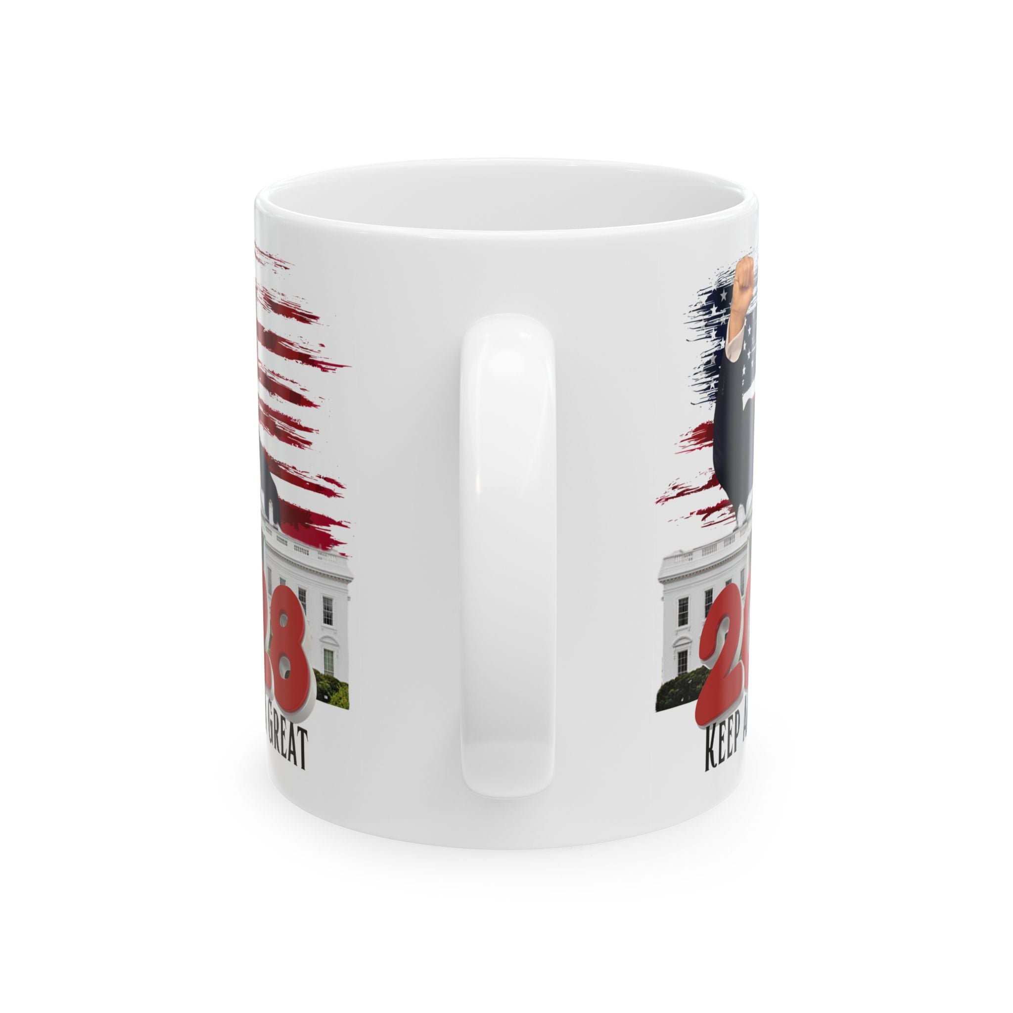 2028 Keep America Great Mug | Patriotic Flag White House Illustration #Trump