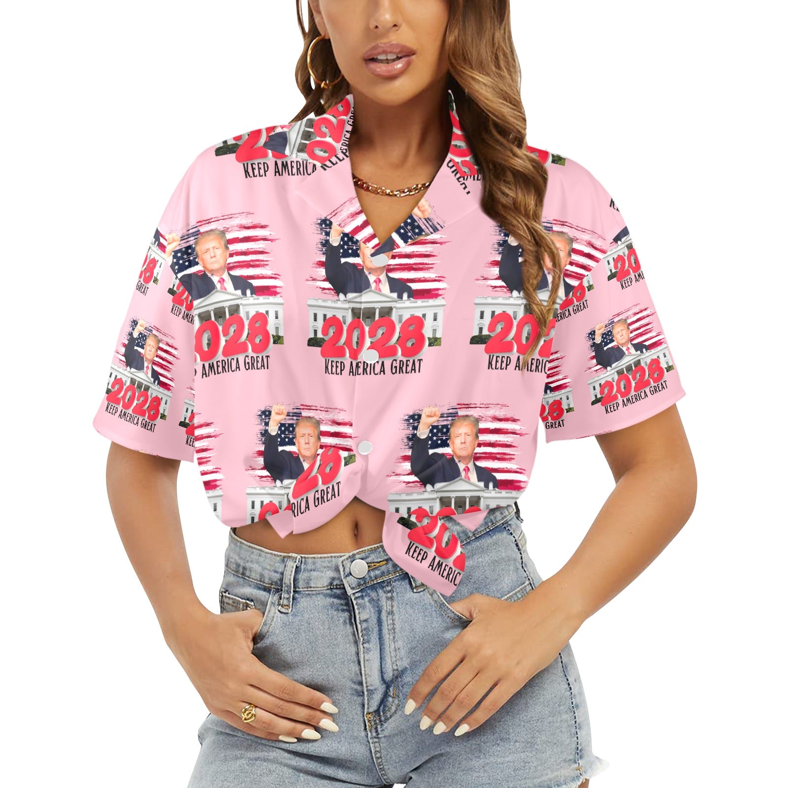 Keep America Great Trump 2028 Women's All Over Print Shirt （Made in USA Free Shipping USA only