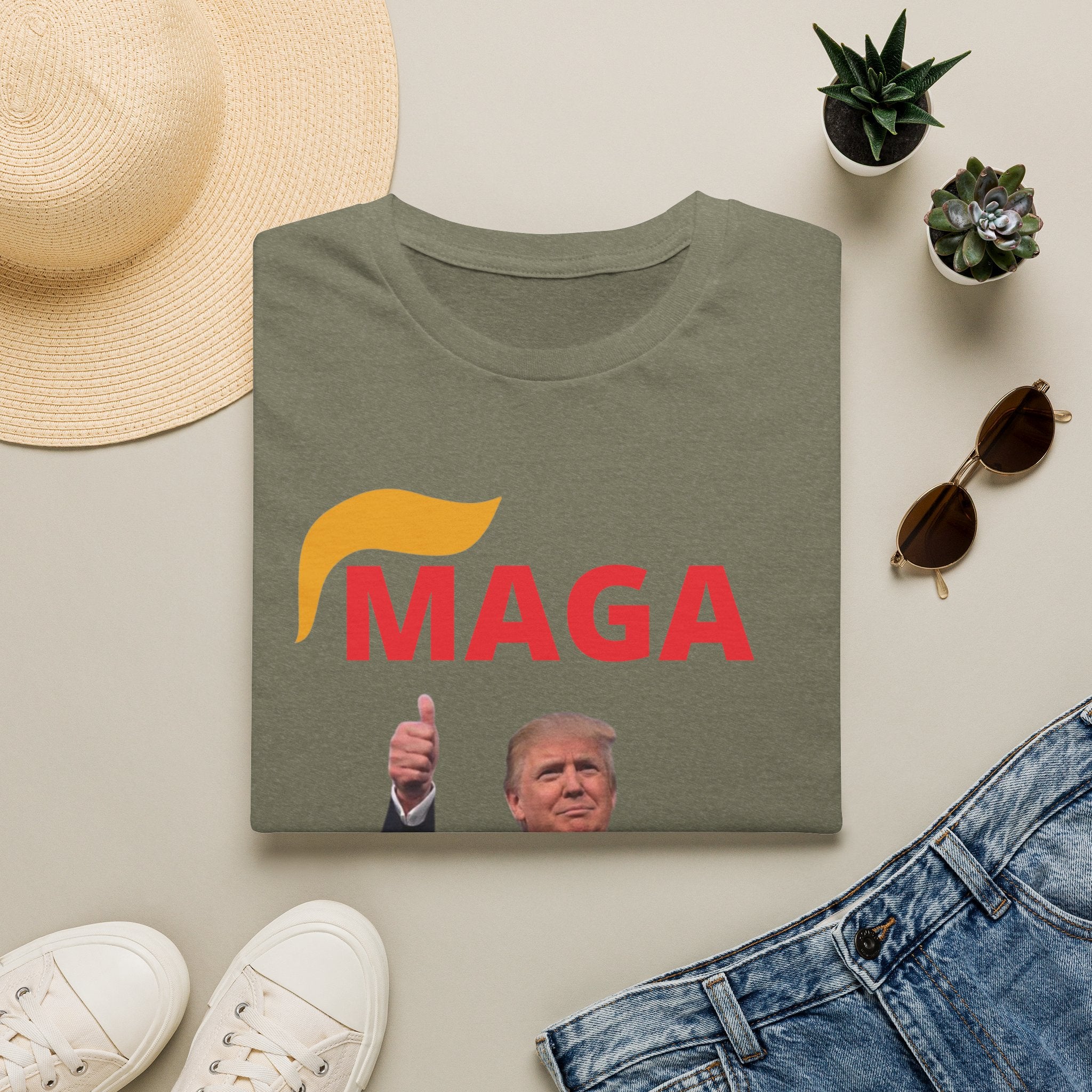 MAGA Thumbs-Up T-Shirt — "THANK GOD!" Political Statement Tee