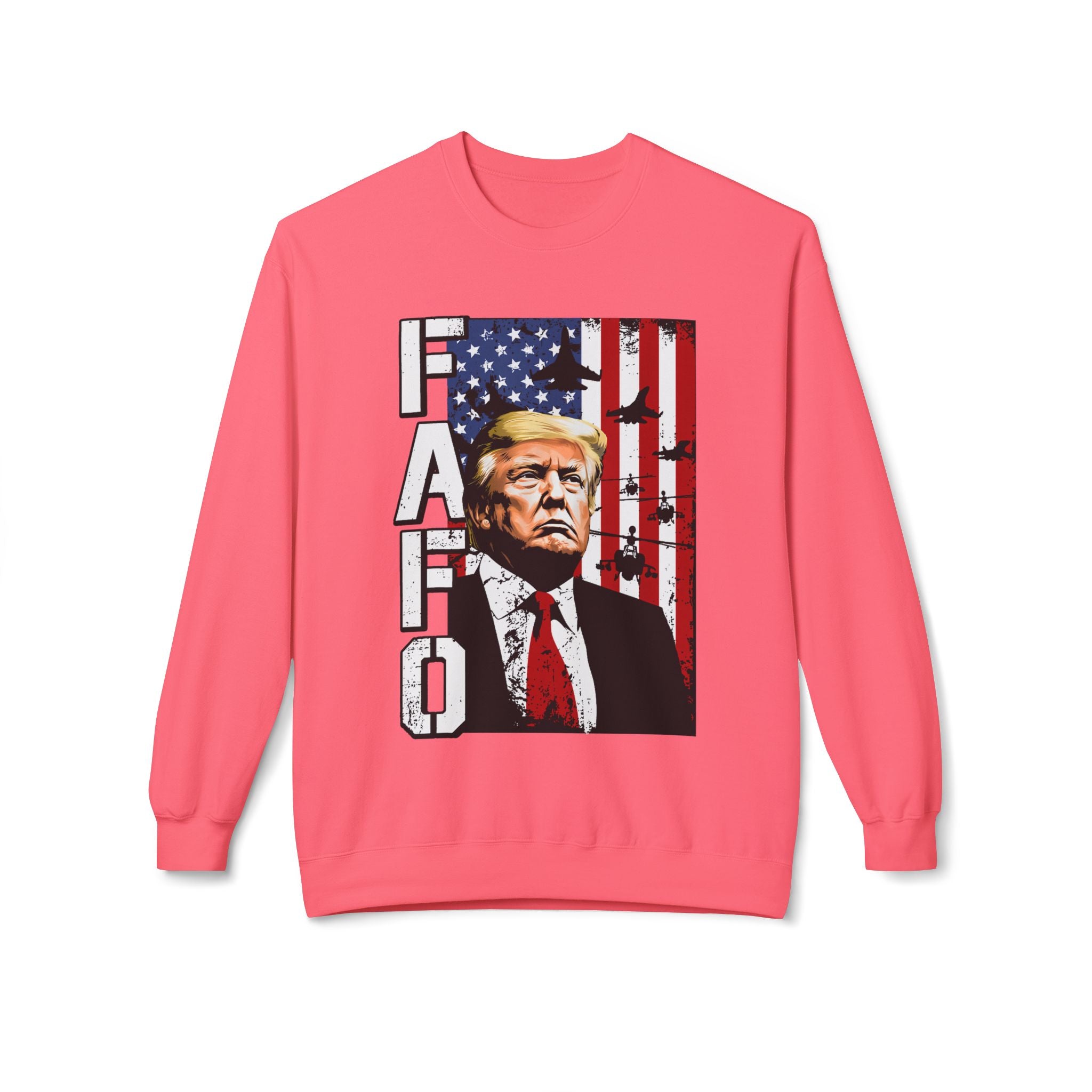 FAFO American Flag Portrait Crewneck Sweatshirt | Political Graphic