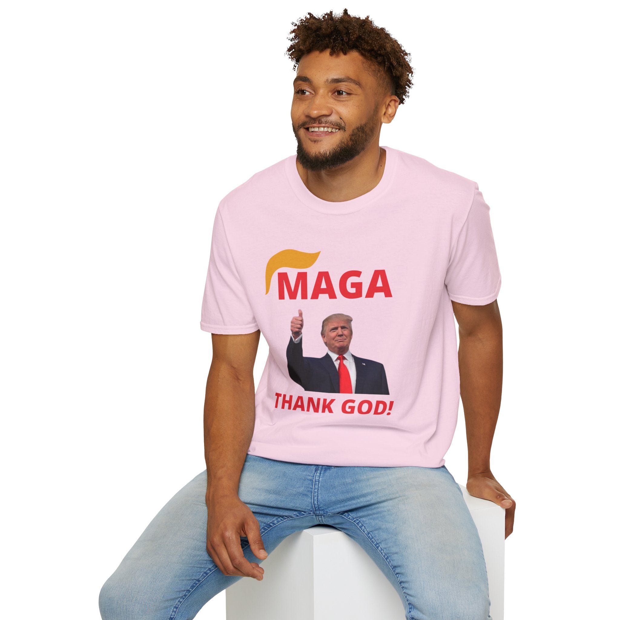 MAGA Thumbs-Up T-Shirt — "THANK GOD!" Political Statement Tee